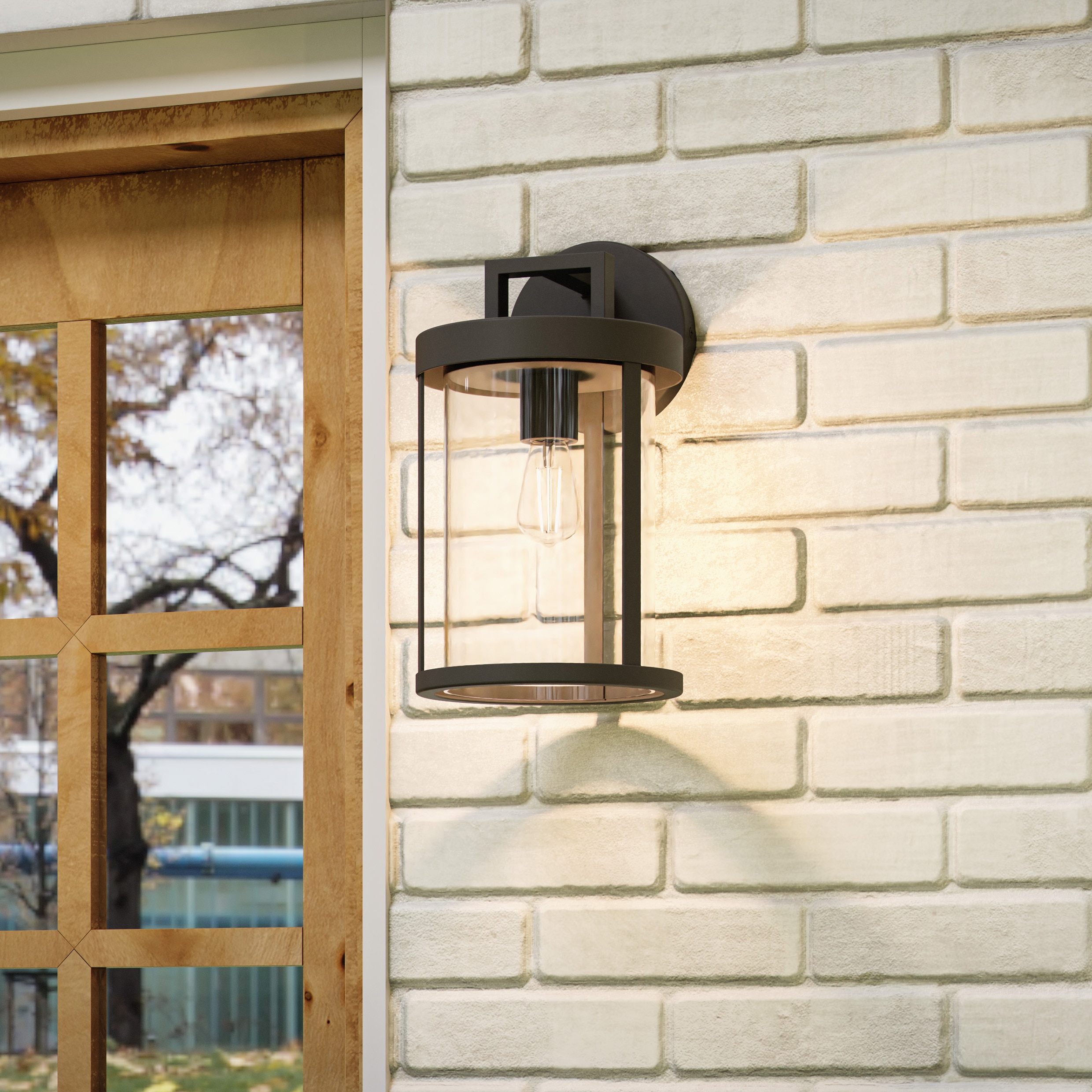 Quoizel Claire 1 -Light 16.38-in H Matte Black Hardwired Outdoor Wall Light