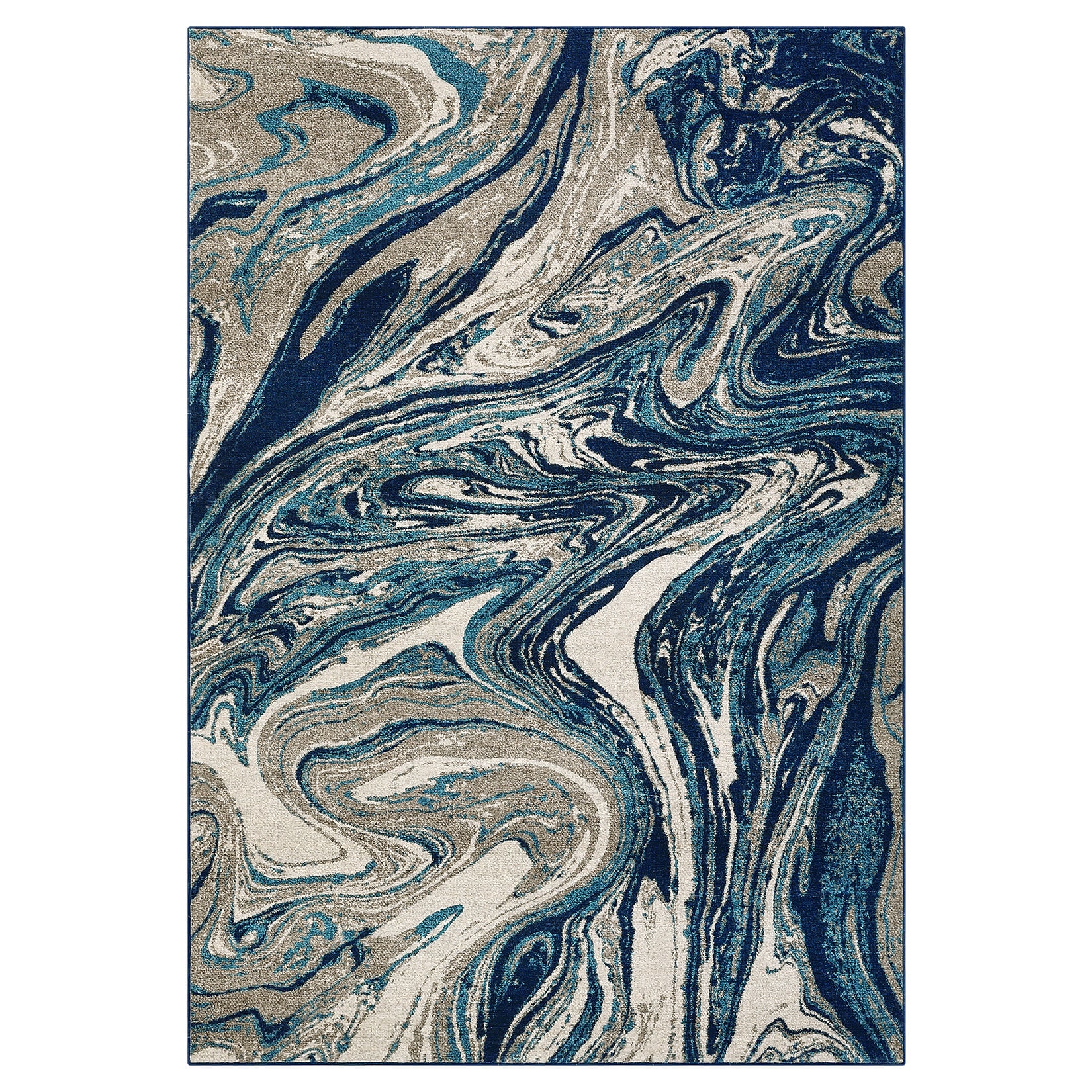 Qeetex SUNNY-PHK-33TARL9A 8 x 10 ft Polyester Green Rectangular Indoor Abstract Modern Machine Washable Area Rug