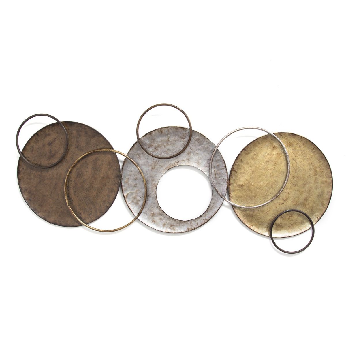 HomeRoots 321172 Victoria 47.24-in W x 22.75-in H Metal Wall Sculpture Abstract Wall Sculpture