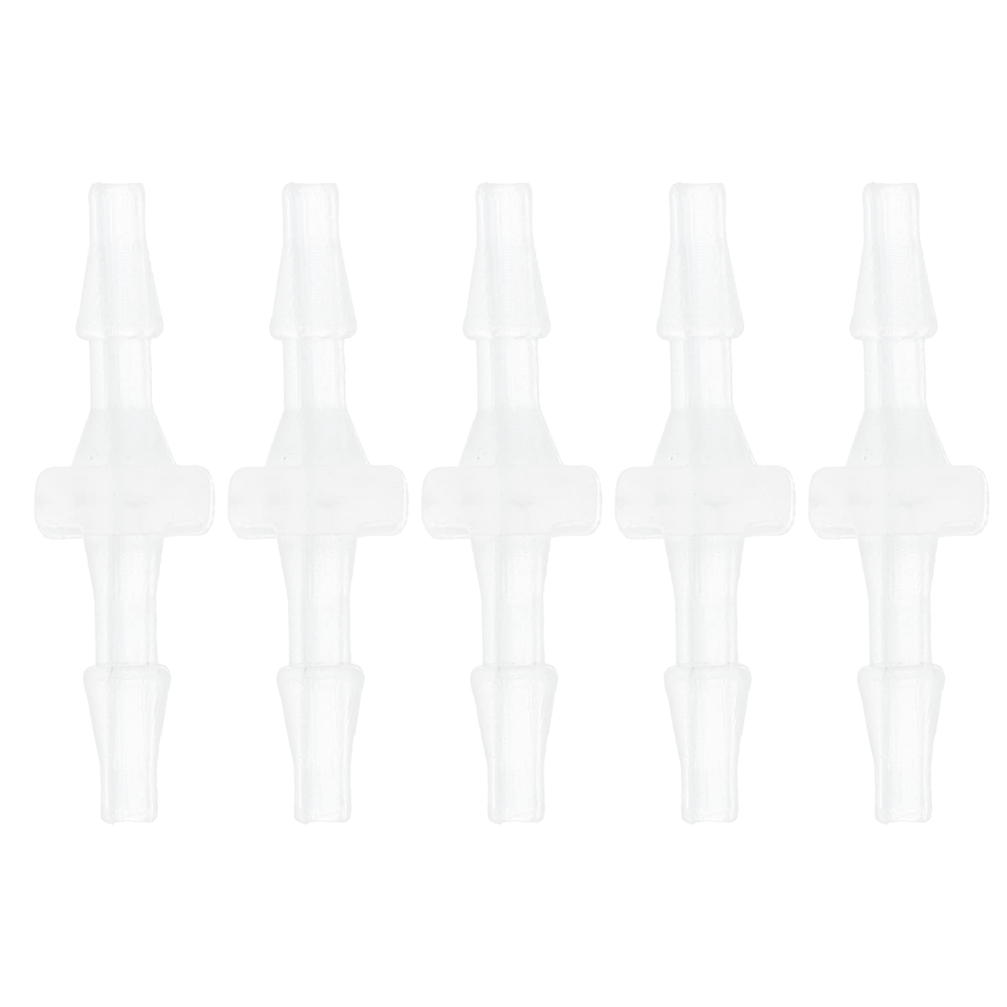 Unique Bargains 5pcs Plastic Hose Barb Fitting 1/16 Inch Stright Barb Hose Connector Clear PP