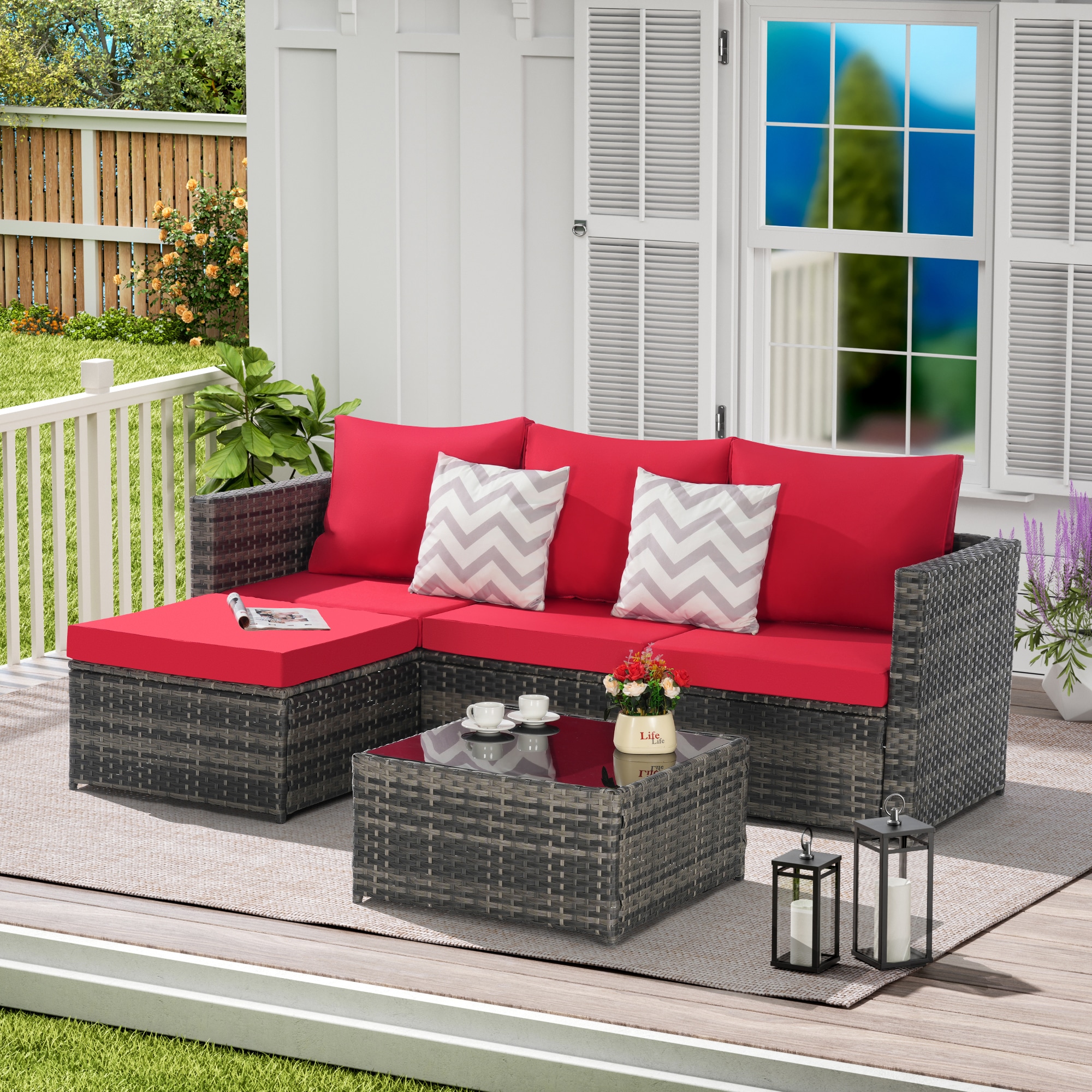 SINOFURN SYB670035RD Patio-Sofas-Daybeds - View #2