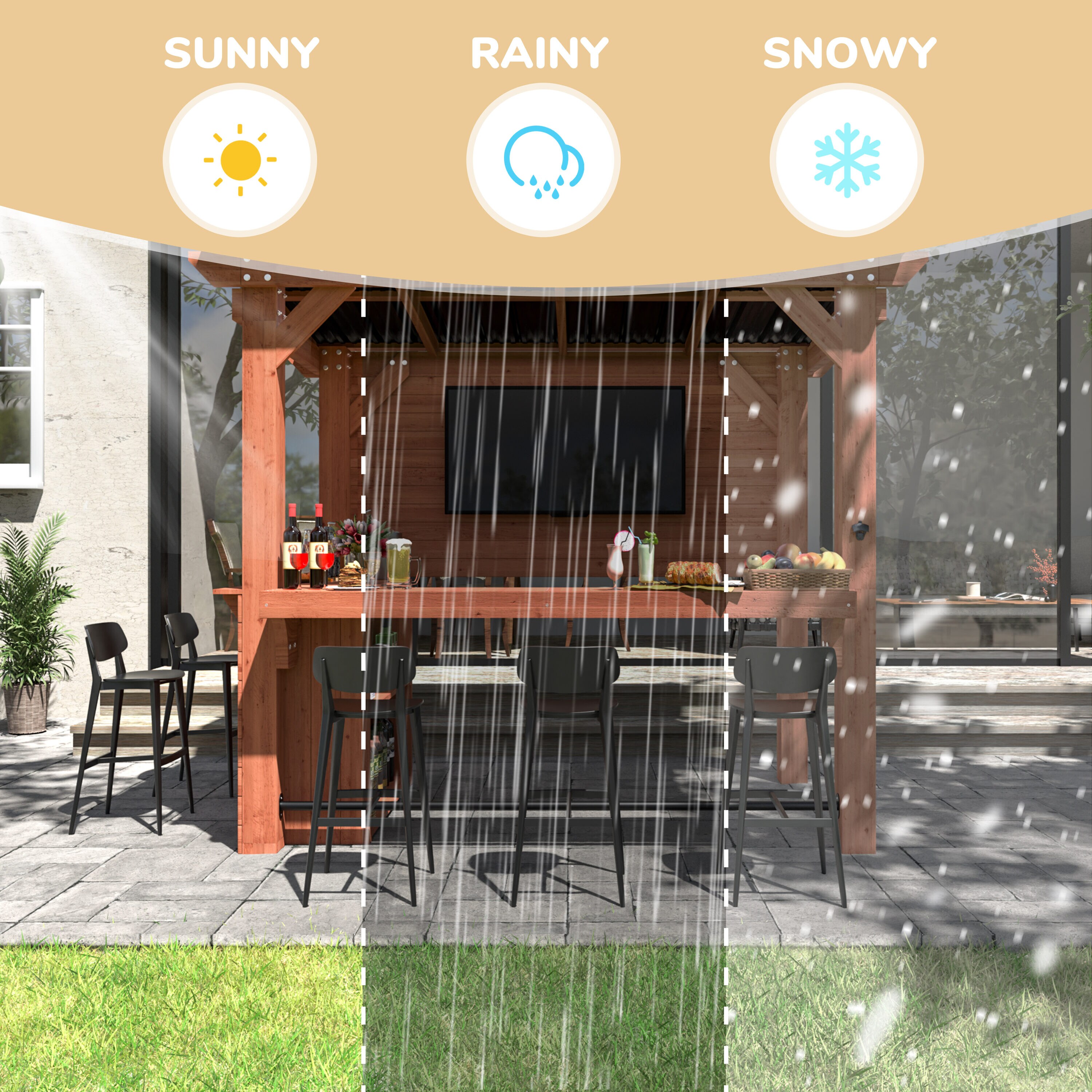 VEIKOUS PG0201-1214 Wood-Resin-Gazebos - View #7