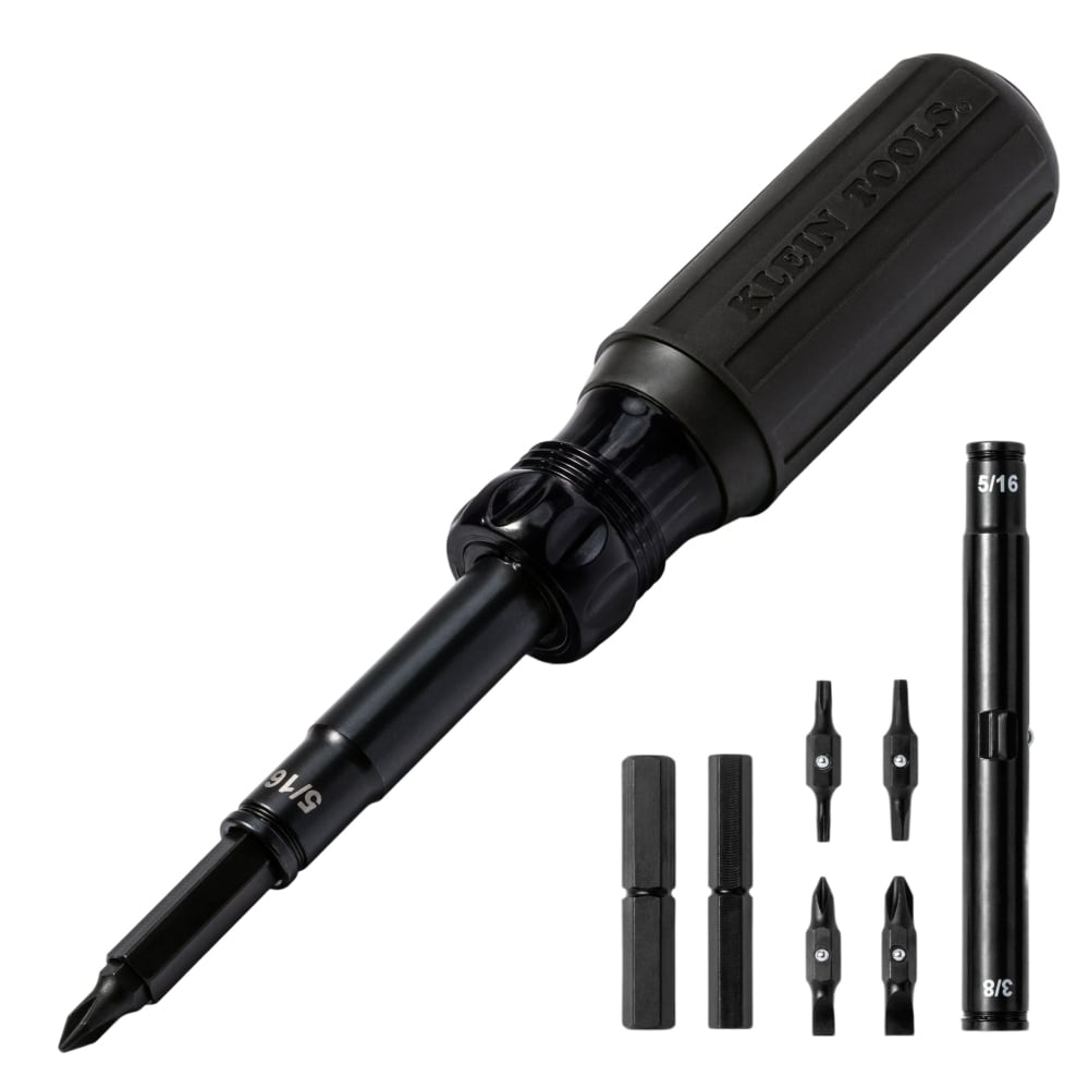 Klein Tools 11-in-1 Blackout Magnetic Multi-Bit Screwdriver/Nut Driver