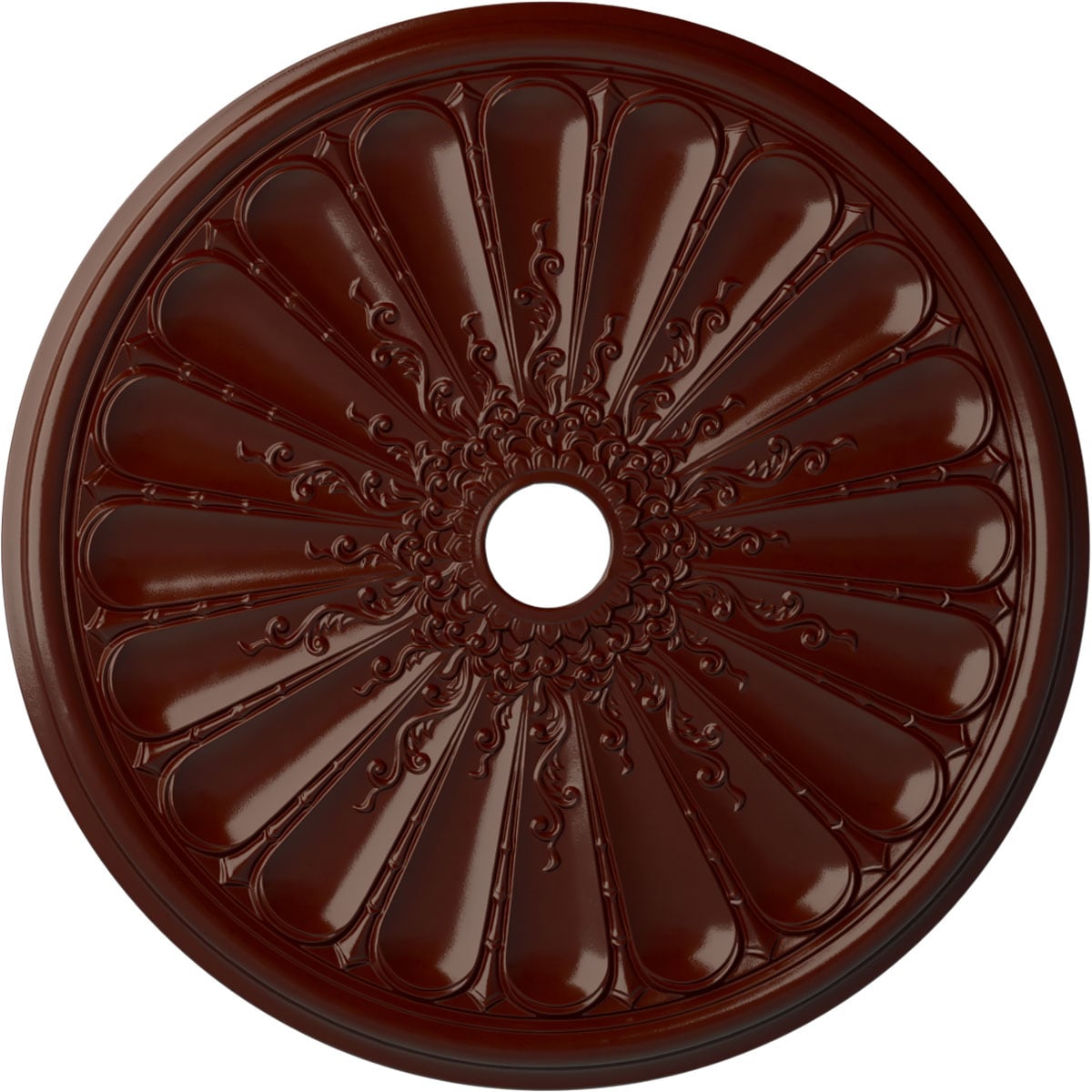 Ekena Millwork CM31KIBMF Kirke 31.5-in W x 31.5-in L Painted Brushed Mahogany Polyurethane Whole Ceiling Medallion