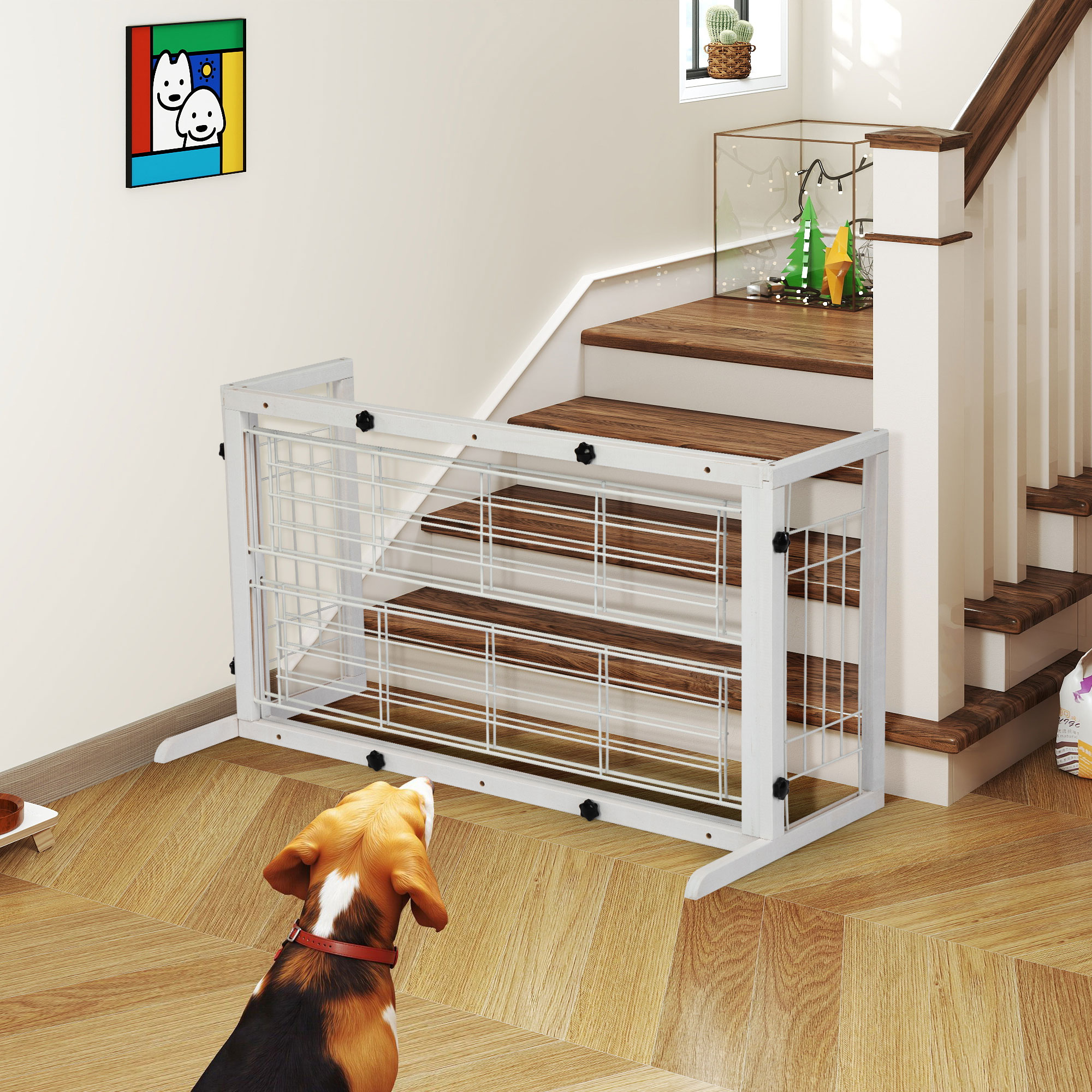 Coziwow CW12W0591-L02 21-Inches H Freestanding Expandable Gray Wood Pet Gate