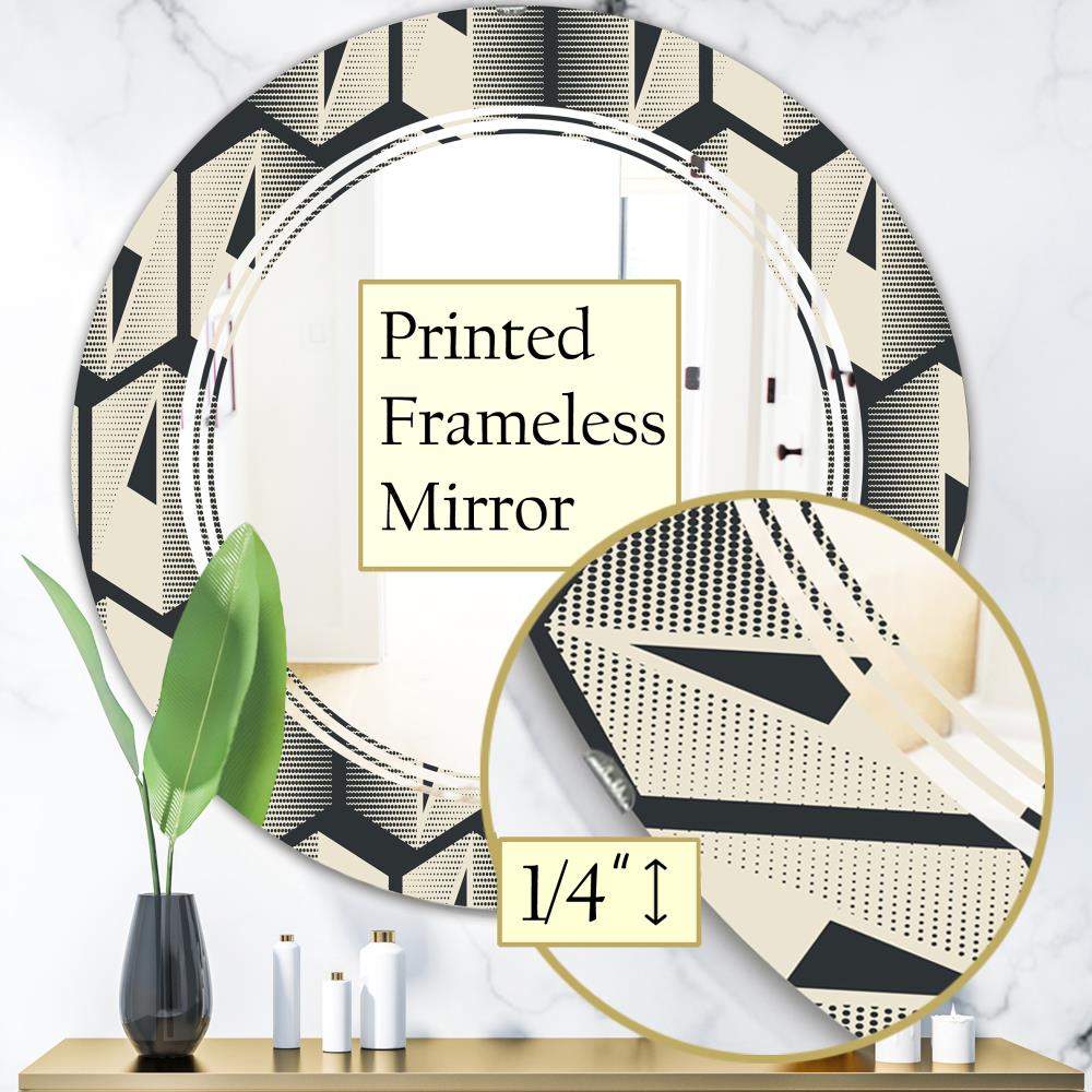 Designart Designart Mirrors 24-in W x 24-in H Round Black Polished ...