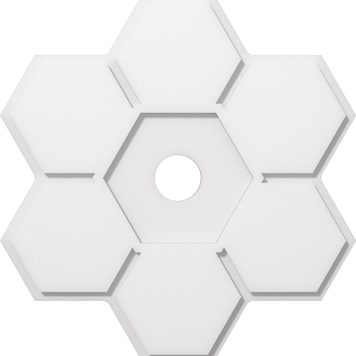 Ekena Millwork CMP24DY-03000 Daisy 24-in W x 24-in L Contemporary White PVC Whole Ceiling Medallion