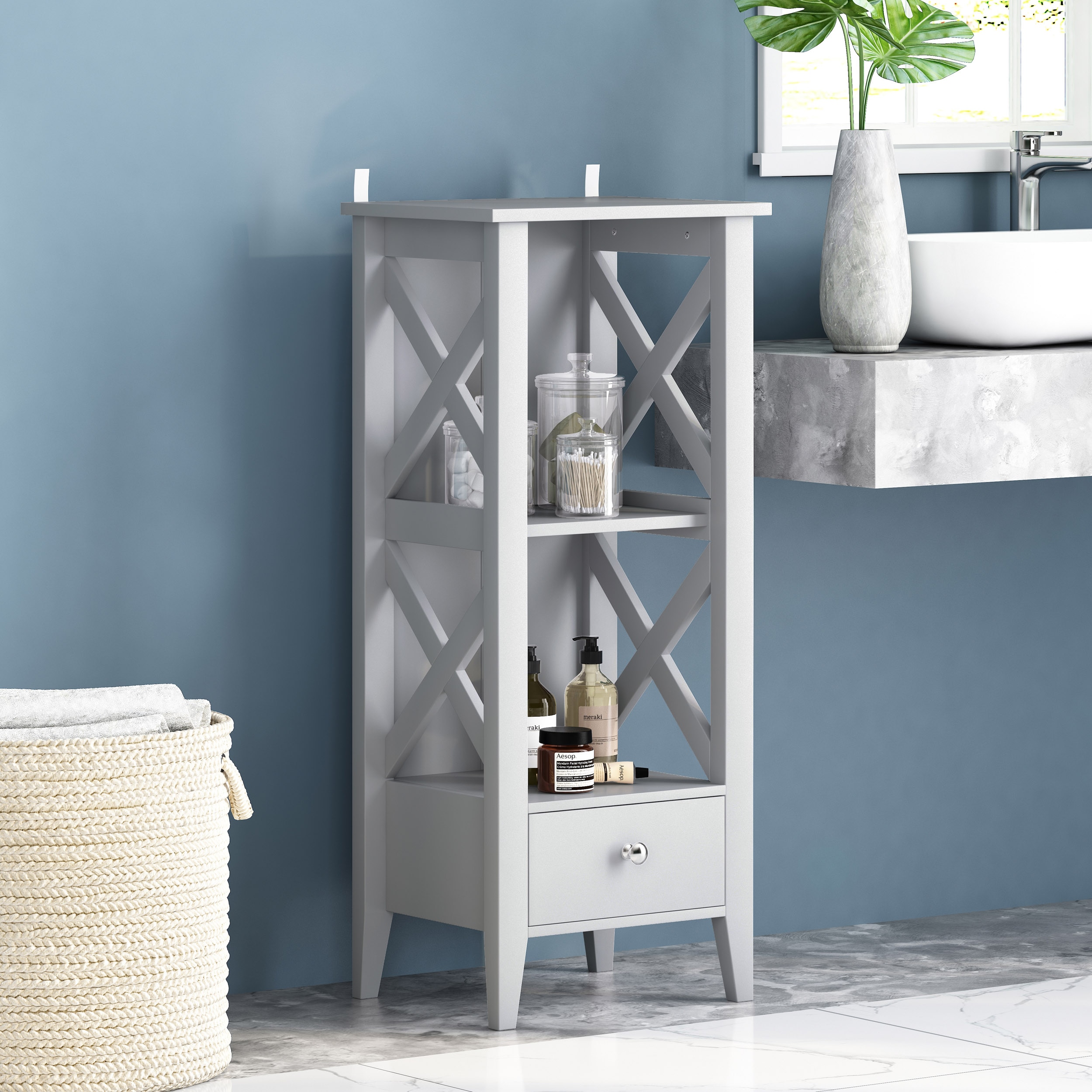 AAZJ NBO-70697GRY Linen-Cabinets - View #2