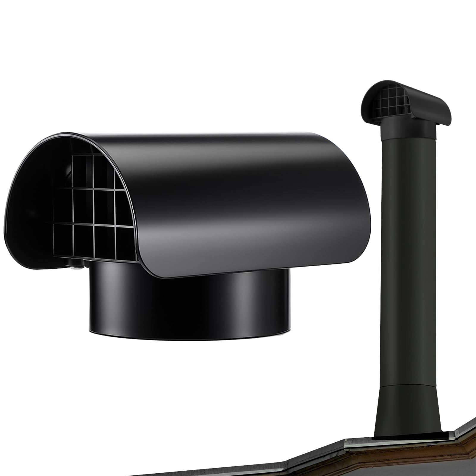 Vrbgify  4 Inch Radon Vent Cap for Schedule 40 PVC Pipes Fan Pipe Cap with Screen Exhaust Cover to Stop Rain Snow Leaves for Radon Flue Roof
