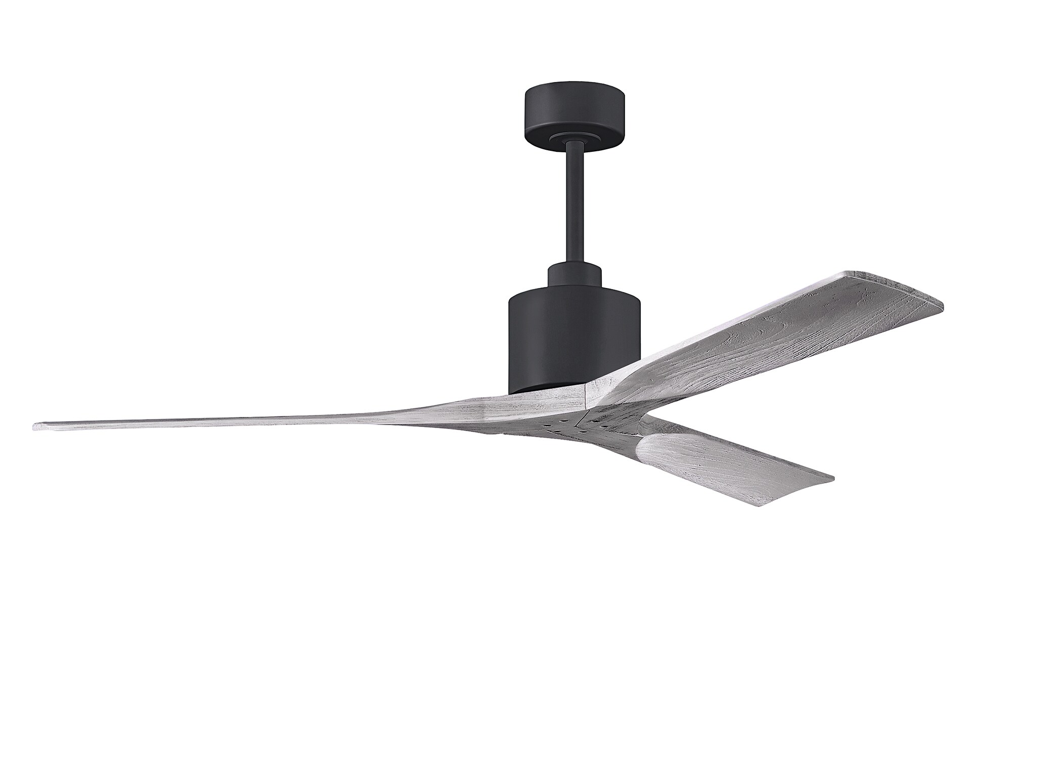 Matthews Fan Company NK-BK-BW-60 Nan 60-in Outdoor Matte Black with Barnwood Tone Blades Ceiling Fan Without Light - Remote Included ( 3 -Blade )