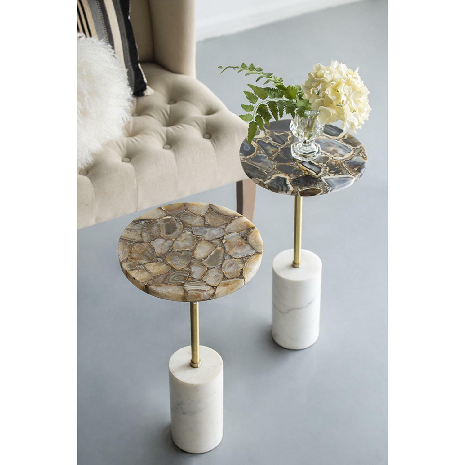 White and brass 2024 side table