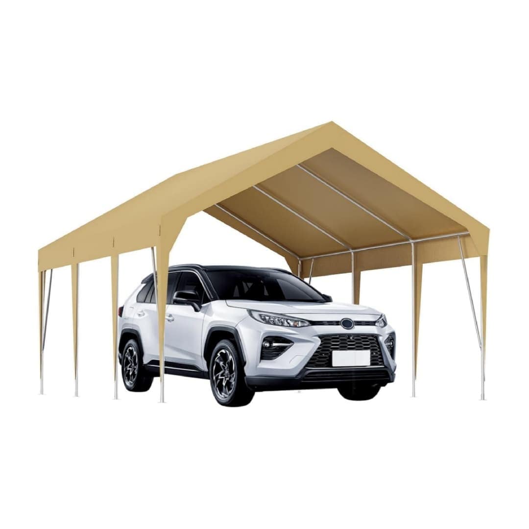 Qeetex KL-PHO-113P59VL Carport Shelter Industrial Grade Frame Full Weather Protection Height Adaptable Frame Multi Vehicle Coverage for Outdoor Vehicle Storage RV Parking