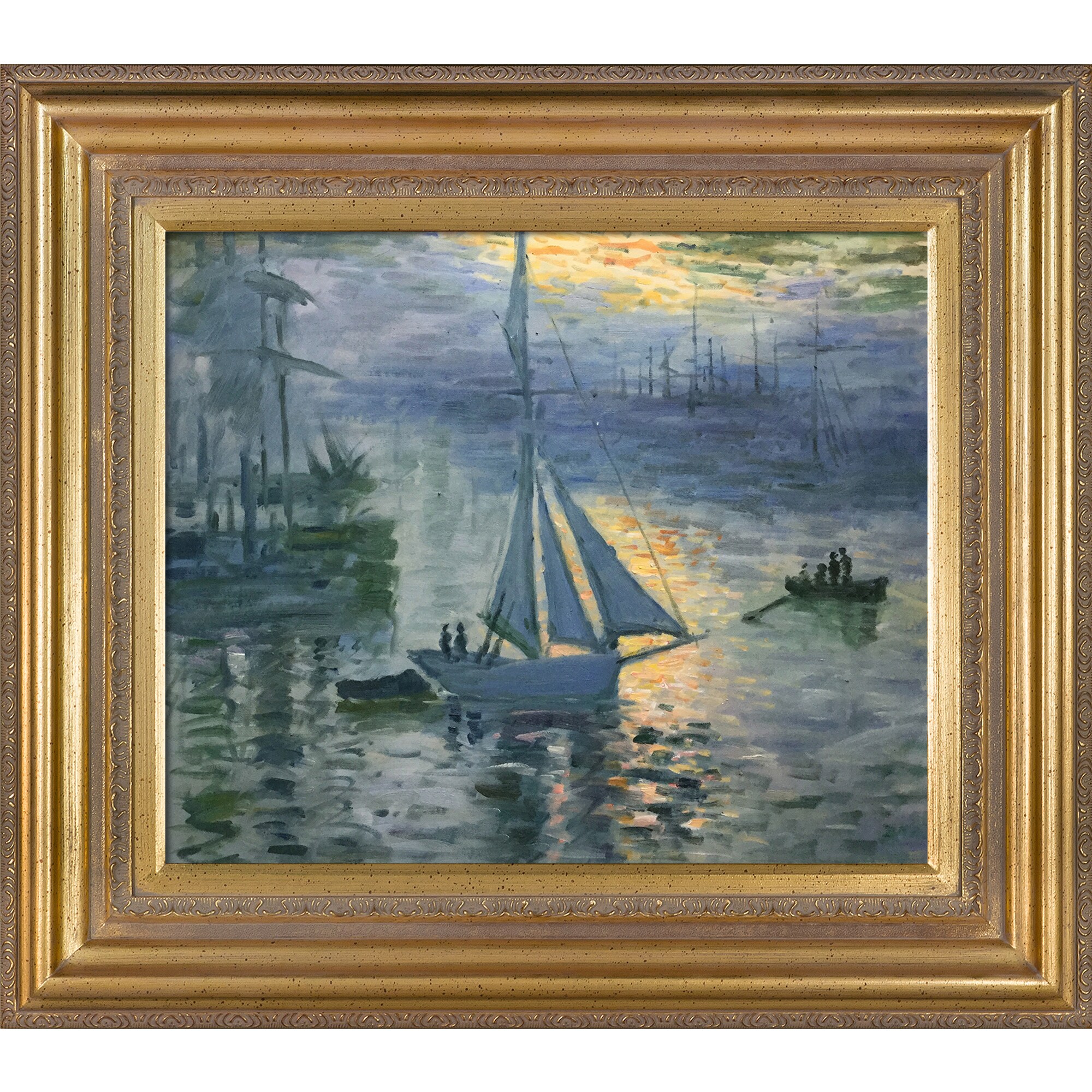 La Pastiche Sunrise, The Sea Claude Monet Gold Wood Framed 30-in H x 34 ...