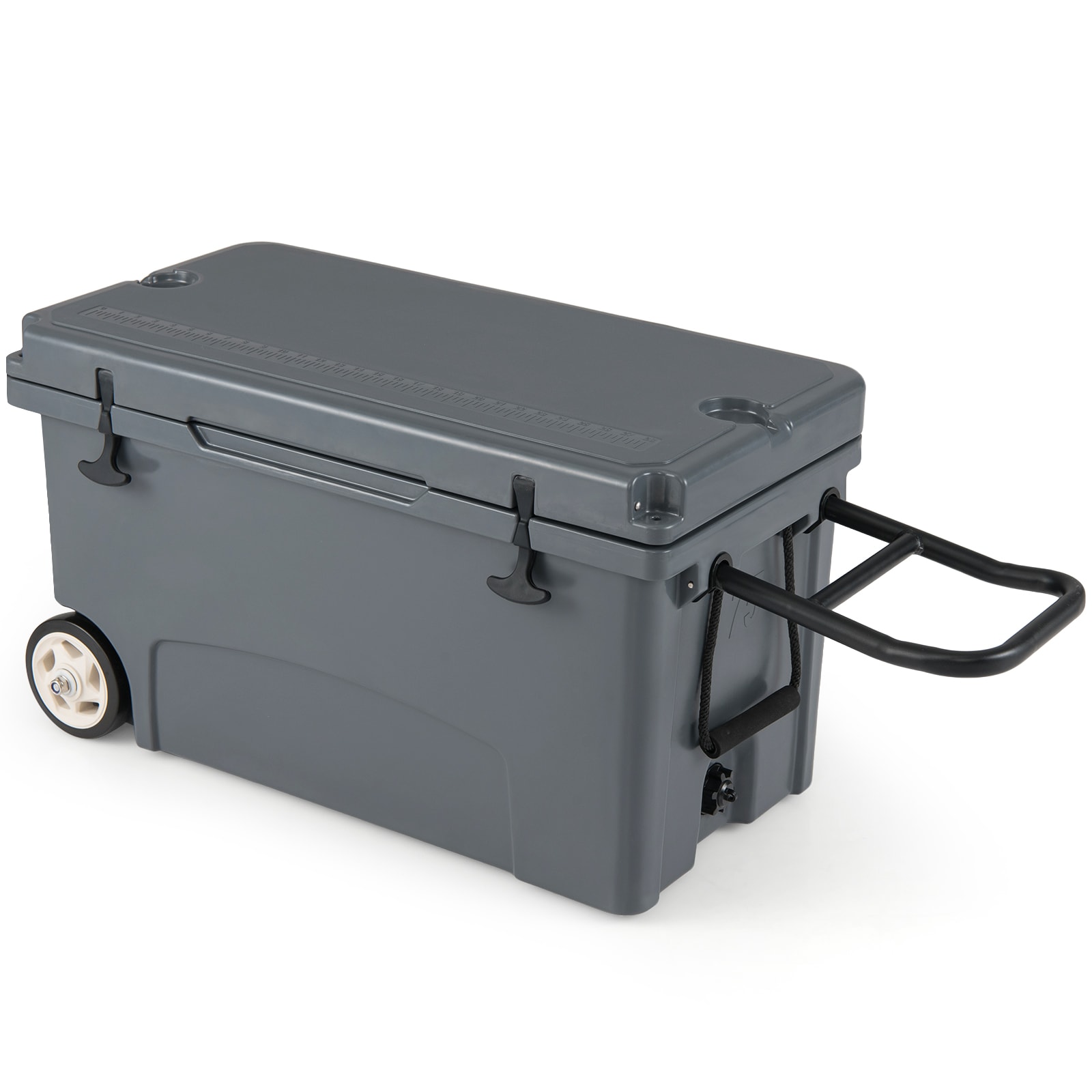 Volenca - 75-Quart Wheeled Portable Hard Cooler with 6-Day Ice Retention Pull Handle Cup Holders ...
