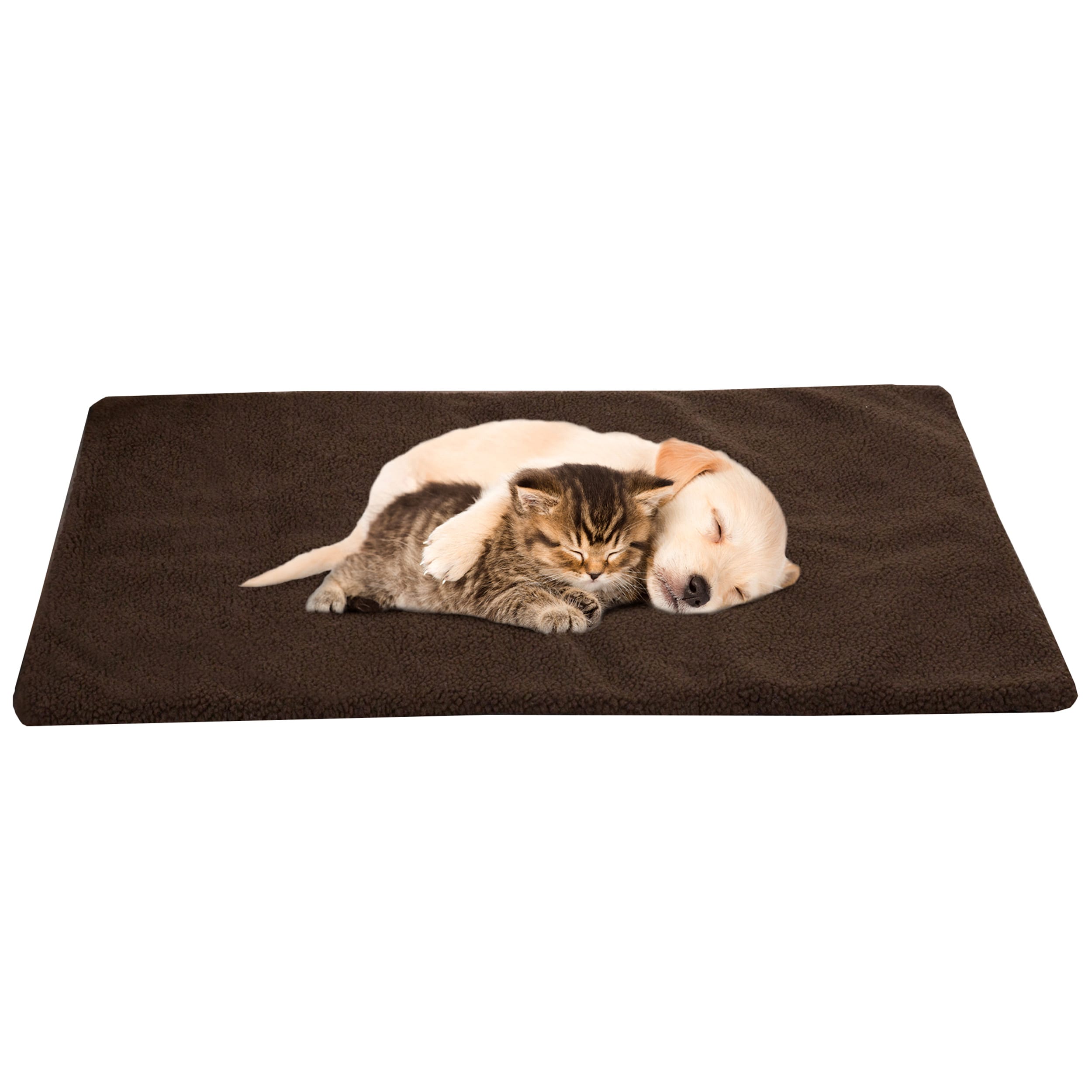 PETMAKER 276849SZI Rectangular Chocolate Sherpa Pillow Dog Bed ( Medium )