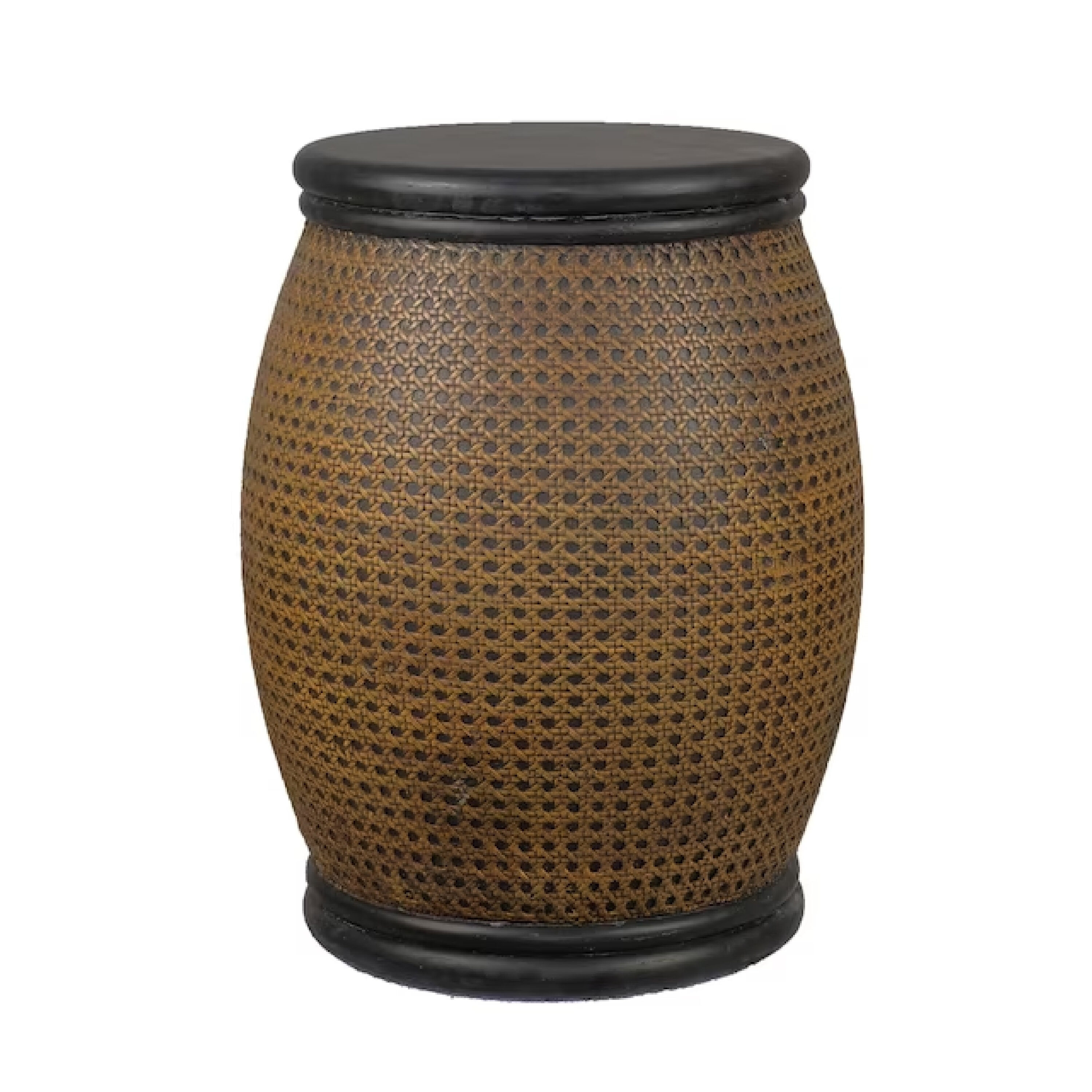 MPG Planters PC8866BLK 18.5-Inches Black Cement Barrel Garden Stool