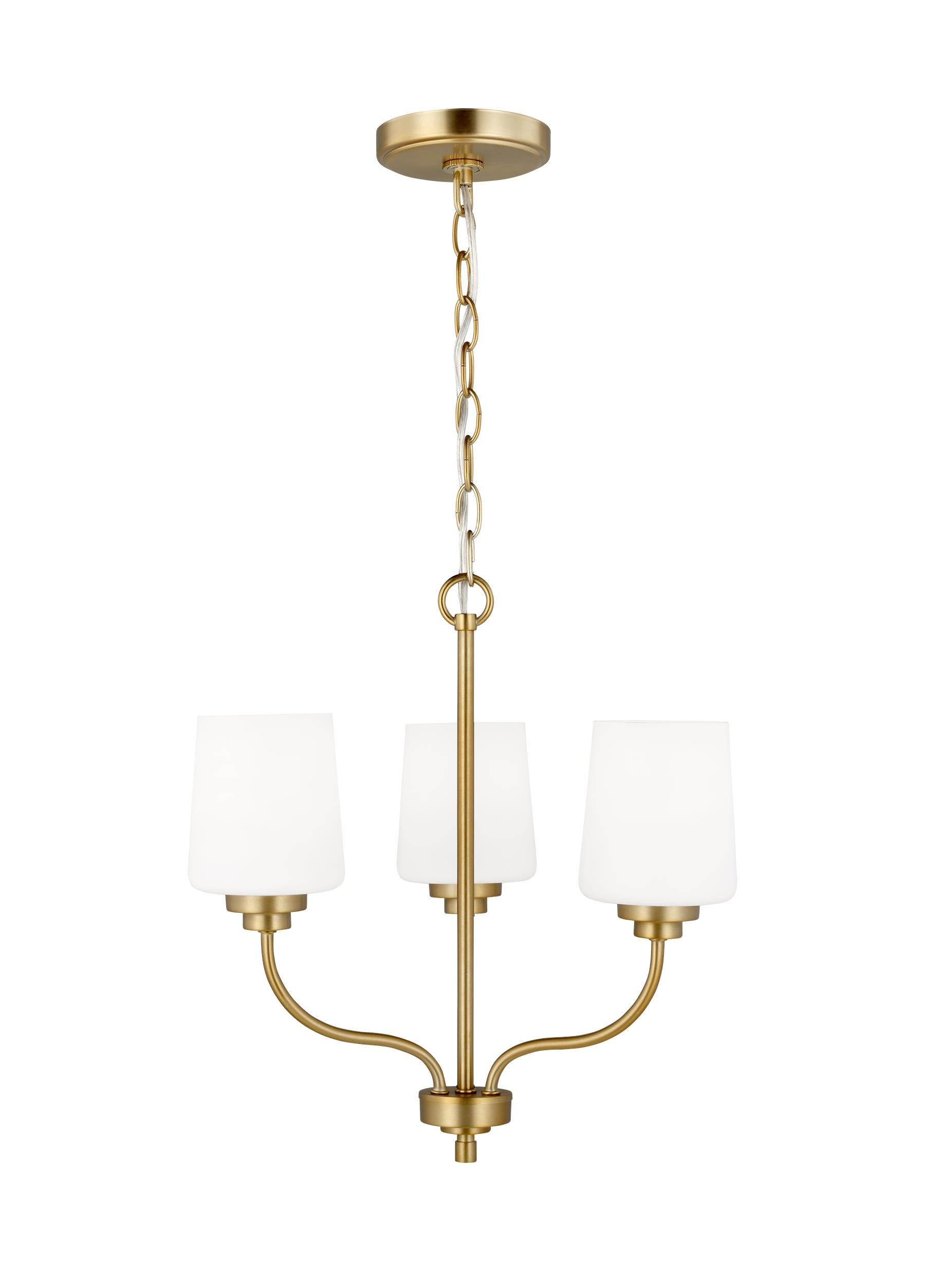 Generation Lighting 3102803EN3-848 Windom 3 -Light Brass Traditional For Use in Bedrooms, Dining Rooms, Foyers, Living Rooms Chandelier