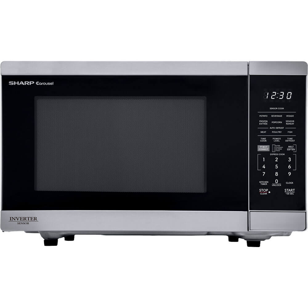 Sharp - New SMC1469KS Model with Child Lock- Works with Alexa- Plus 30 Key for Quick Start- Preset Buttons- Auto Defrost- Silent Mode- Sound Off Reminder #SMC1469HS
