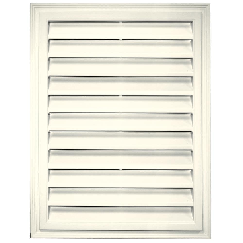 Builders Edge 120061824034 18-in x 24-in Parchment Rectangle Vinyl Gable Louver Vent