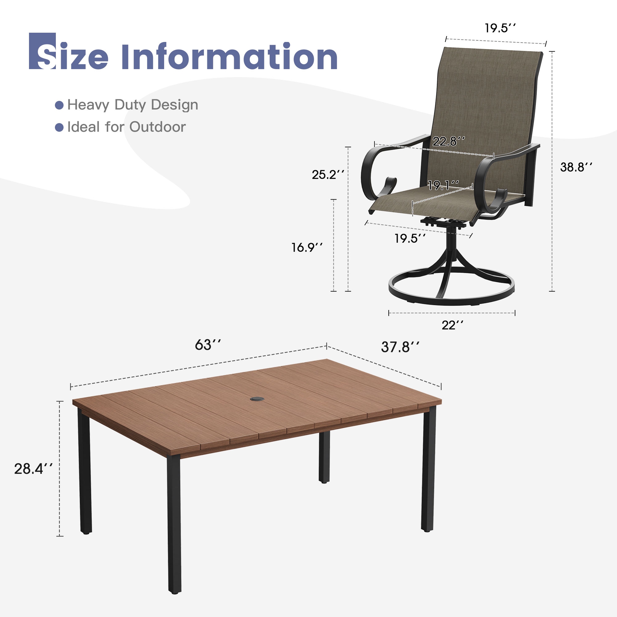 VICLLAX FDT05WL-DCS08BL-7V Patio-Dining-Sets - View #3