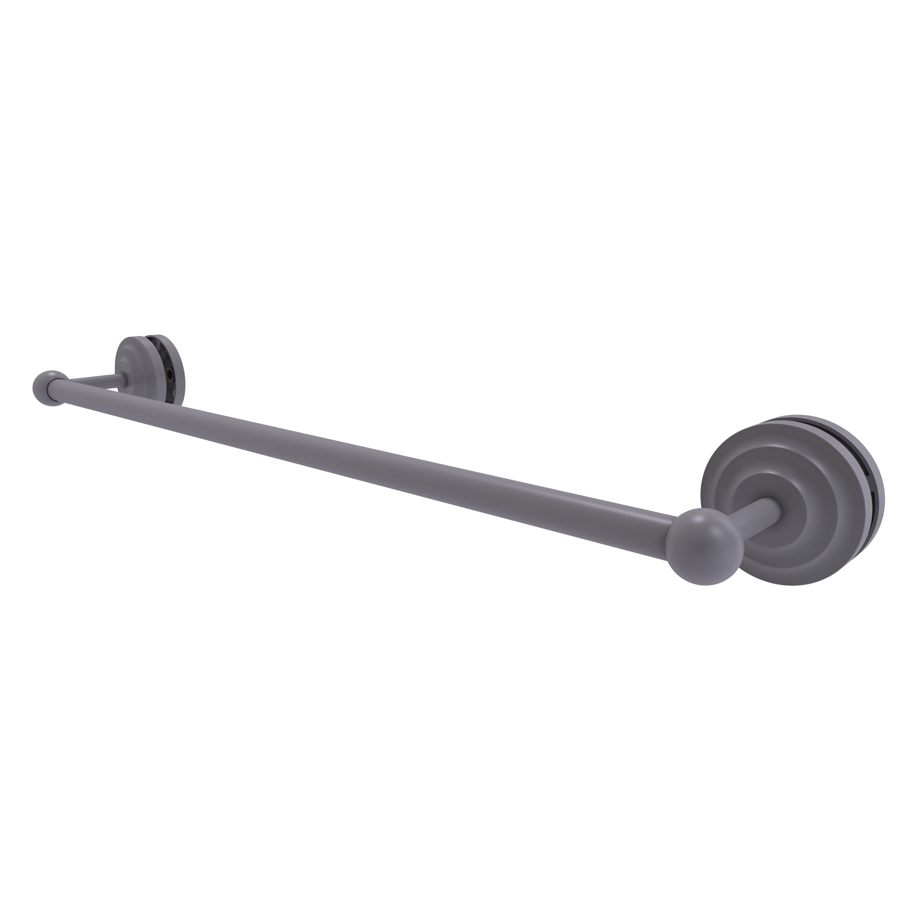 Allied Brass QN-41-SM-24-GYM Que New 24-in Matte Gray Wall mount Single Towel Bar