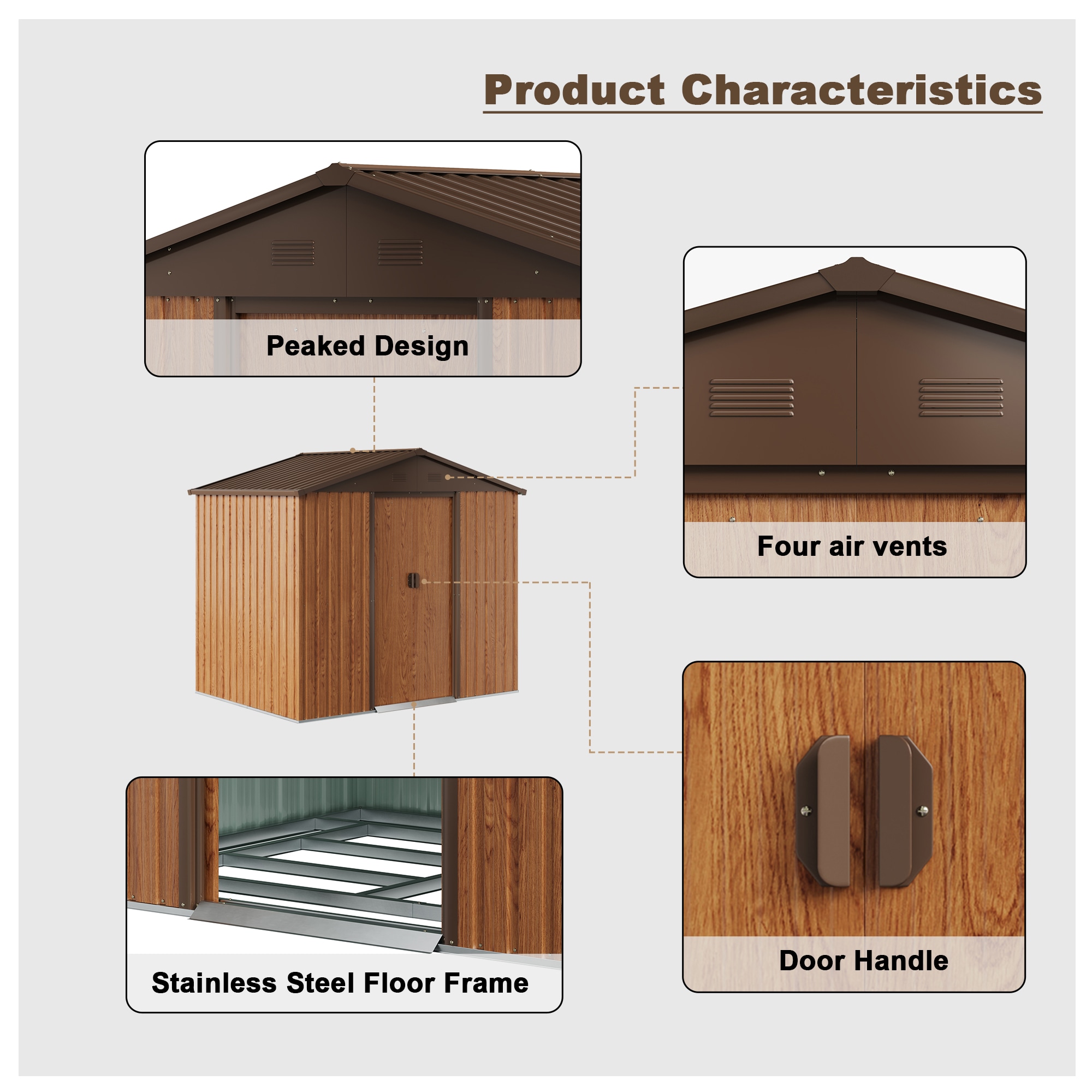 Clihome CL-TPSEA40 Metal-Storage-Buildings-Sheds - View #8