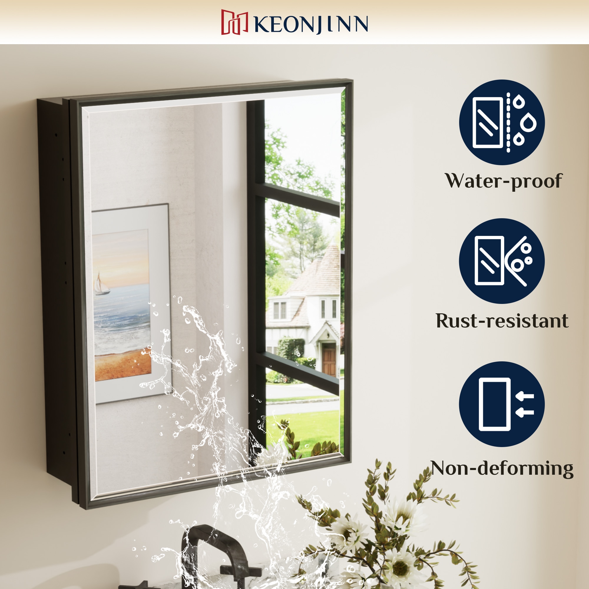 Keonjinn LW-JSKJG-FJ-6176BK Bathroom-Medicine-Cabinets - View #8