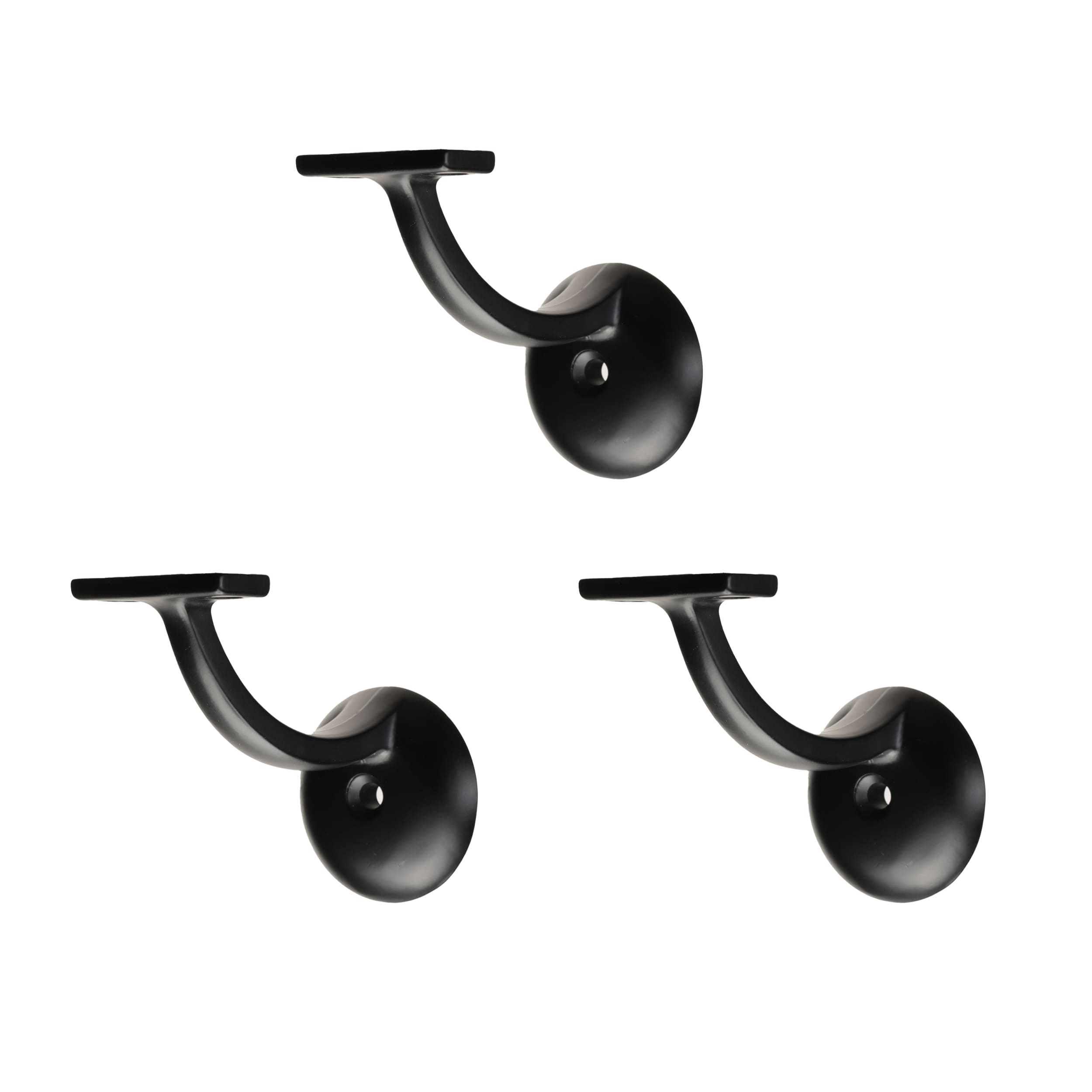 RELIABILT WG3003LASB 3.125-Inches x 3-Inches Satin Black (3-Pack) Finished Zinc alloy Handrail bracket