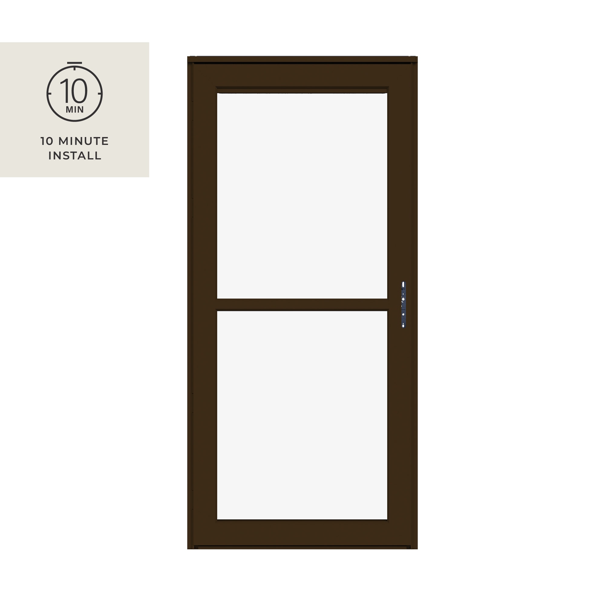 LARSON Platinum 36-in x 81-in Woodland Full-view Retractable Screen Aluminum Storm Door Right-Hand Outswing