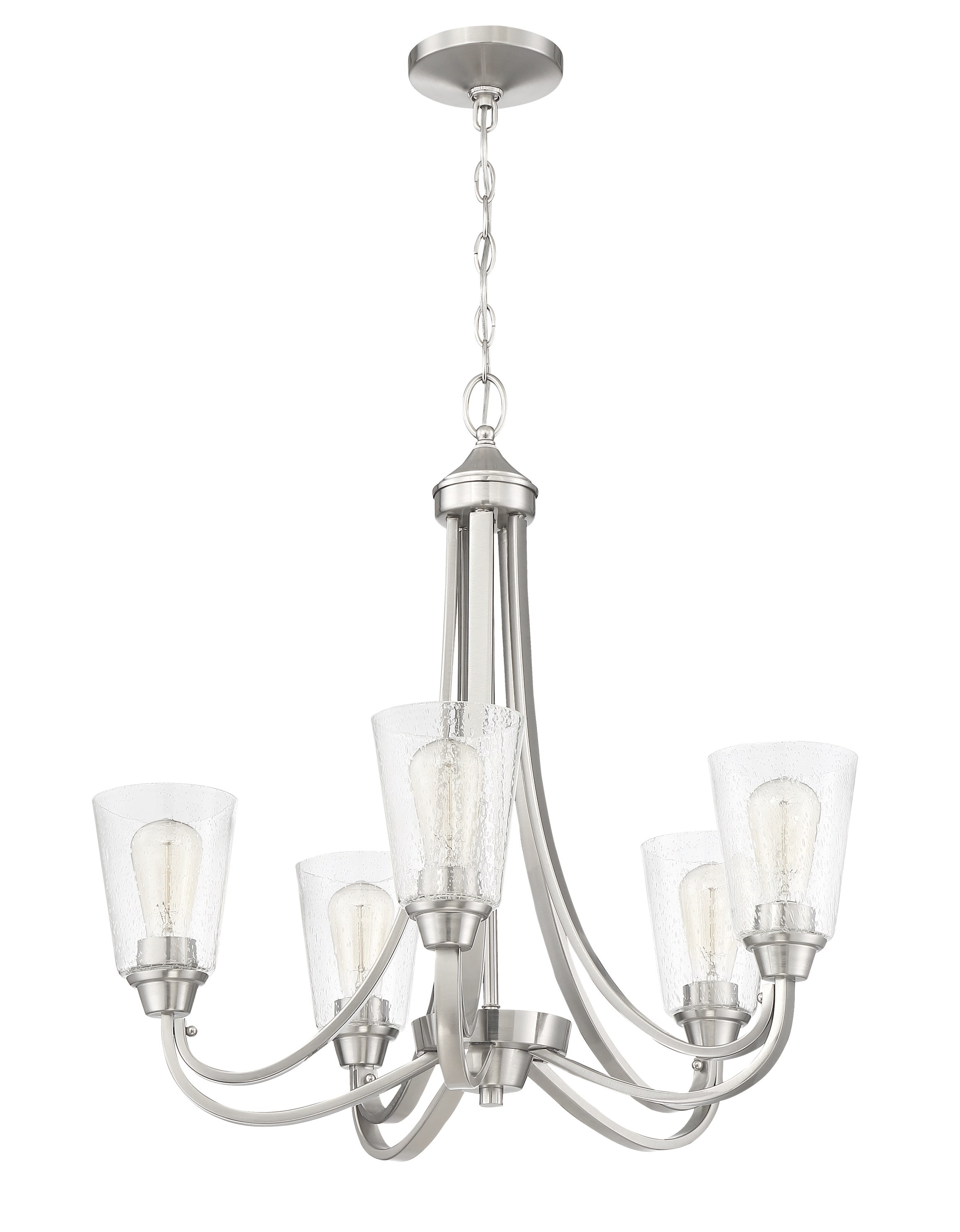 Craftmade Grace 5-Light Brushed Nickel Transitional Chandelier 41925 ...