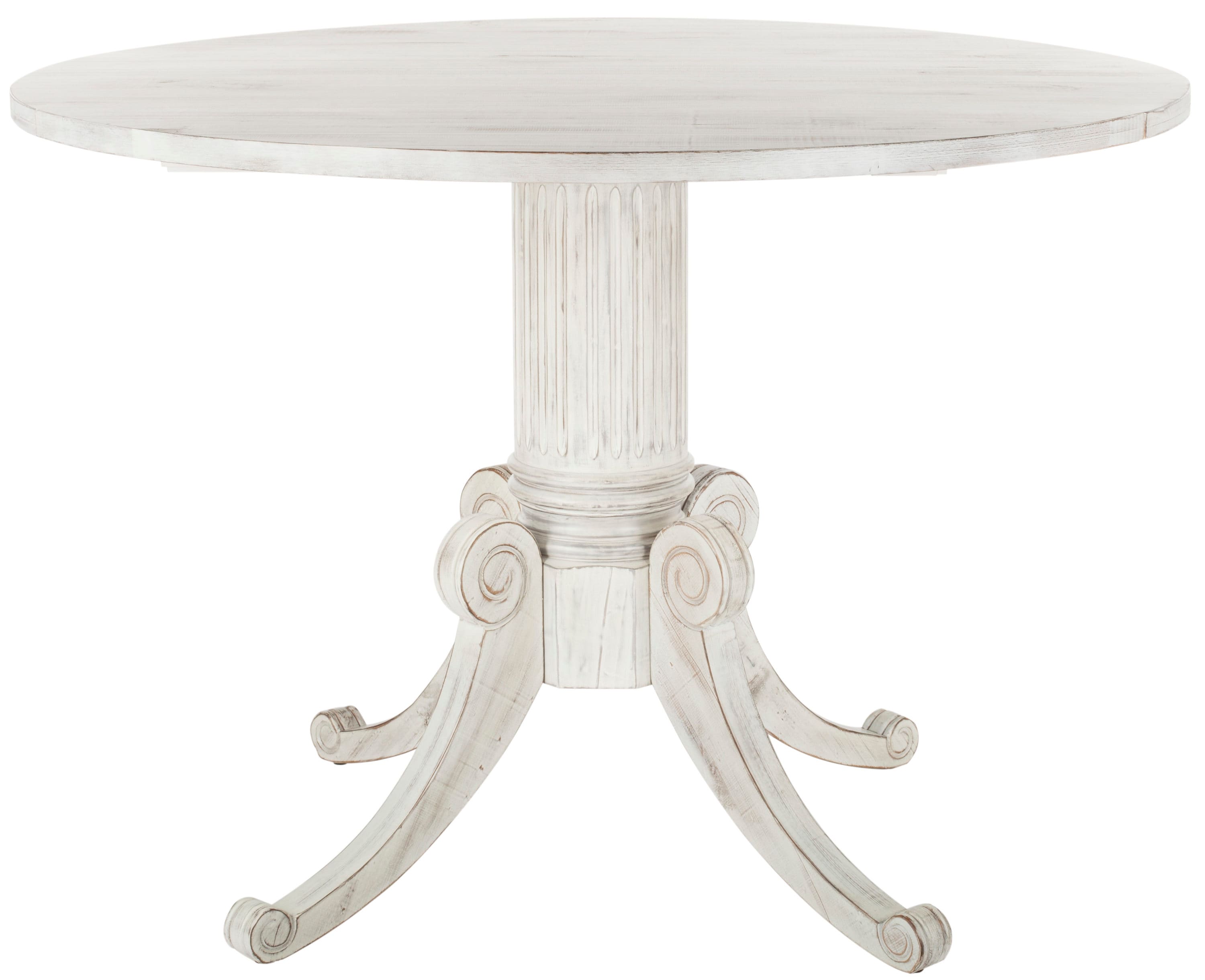 Safavieh Forest Antique White Round, Round Wood Dining Tables With Leaves