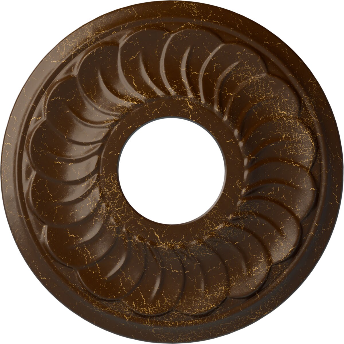 Ekena Millwork CM11BLRBC Blackthorn 11.75-in W x 11.75-in L Painted Root Beer Crackle Polyurethane Whole Ceiling Medallion