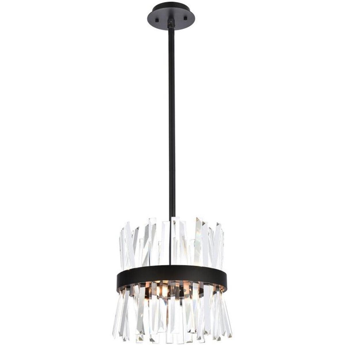 Elegant Lighting  6200D12BK Serephina 6 Light 12 inch Black Pendant Ceiling Light