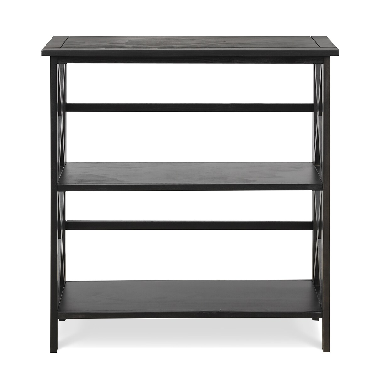 Costway HW63975BK Black Wood 3 -Shelf Bookcase ( 12.5-Inches W x 34-Inches H x 31-Inches D ) Finished
