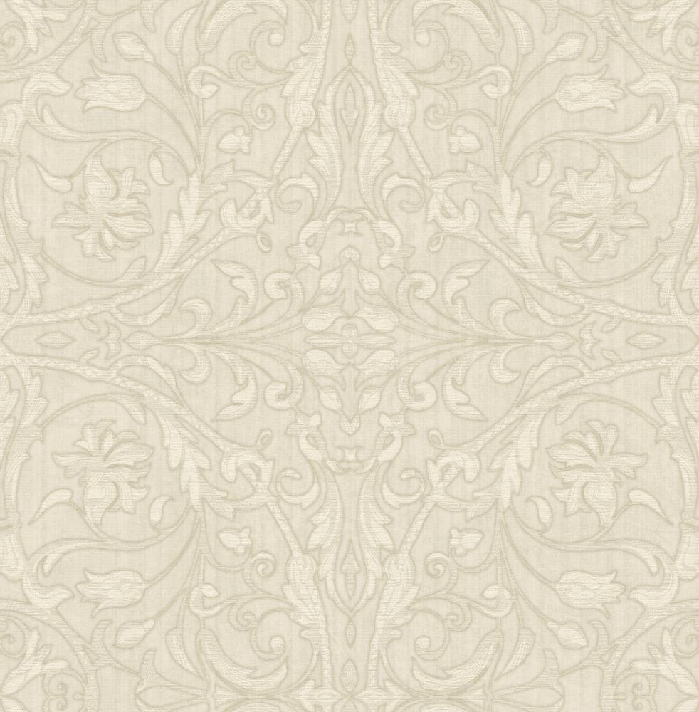 Sirpi Fenice Beige Scroll Wallpaper in the Wallpaper department at ...