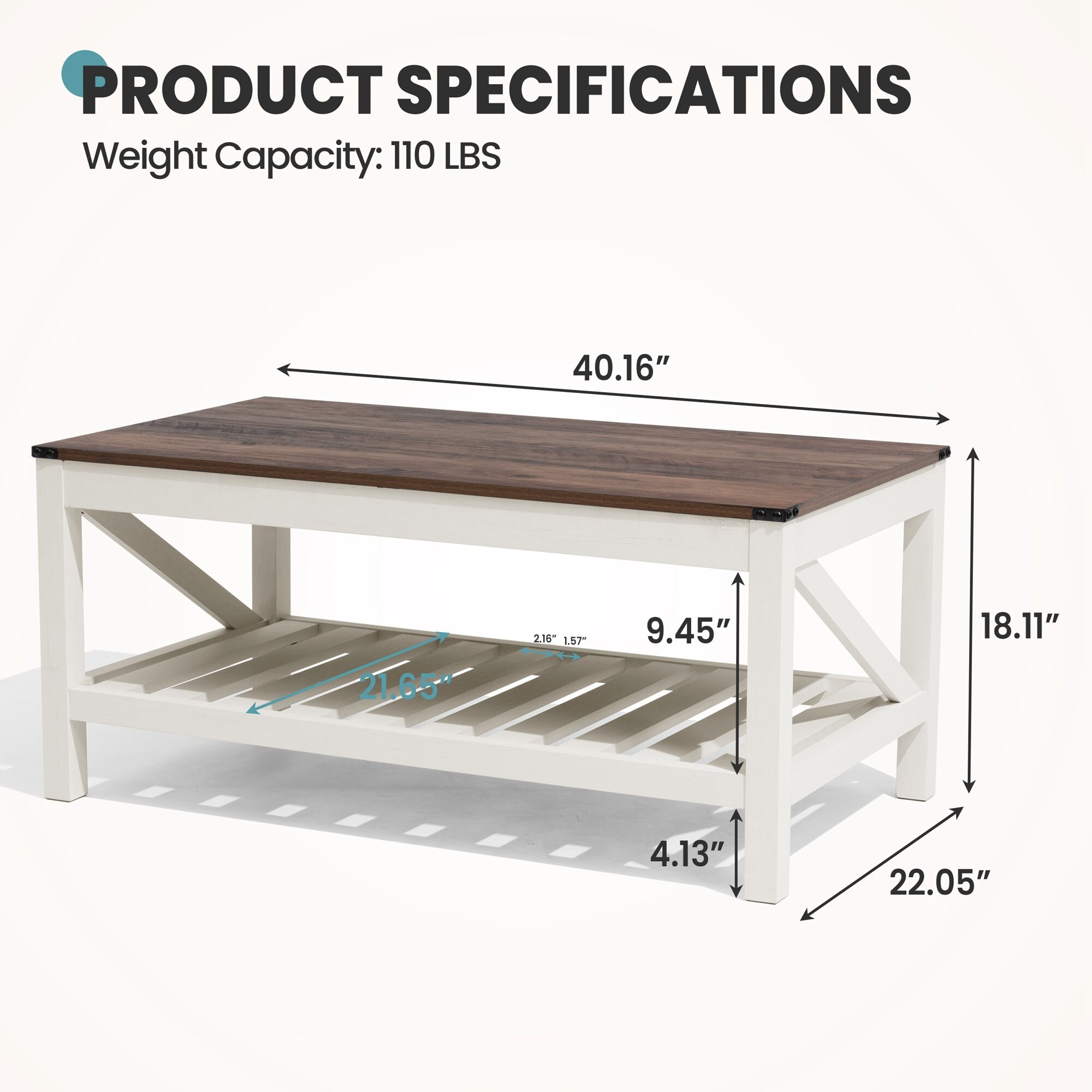 Crestlive Products CL-CT002BRN Coffee-Tables - View #3