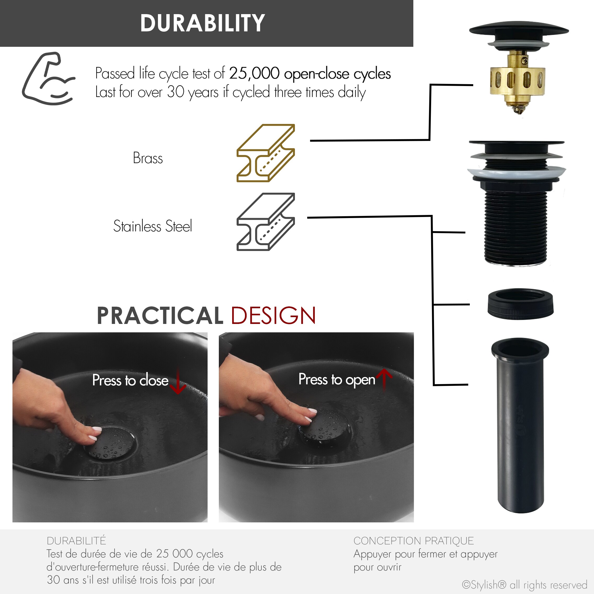 Stylish D-702N Popup-Drains-Accessories - View #5
