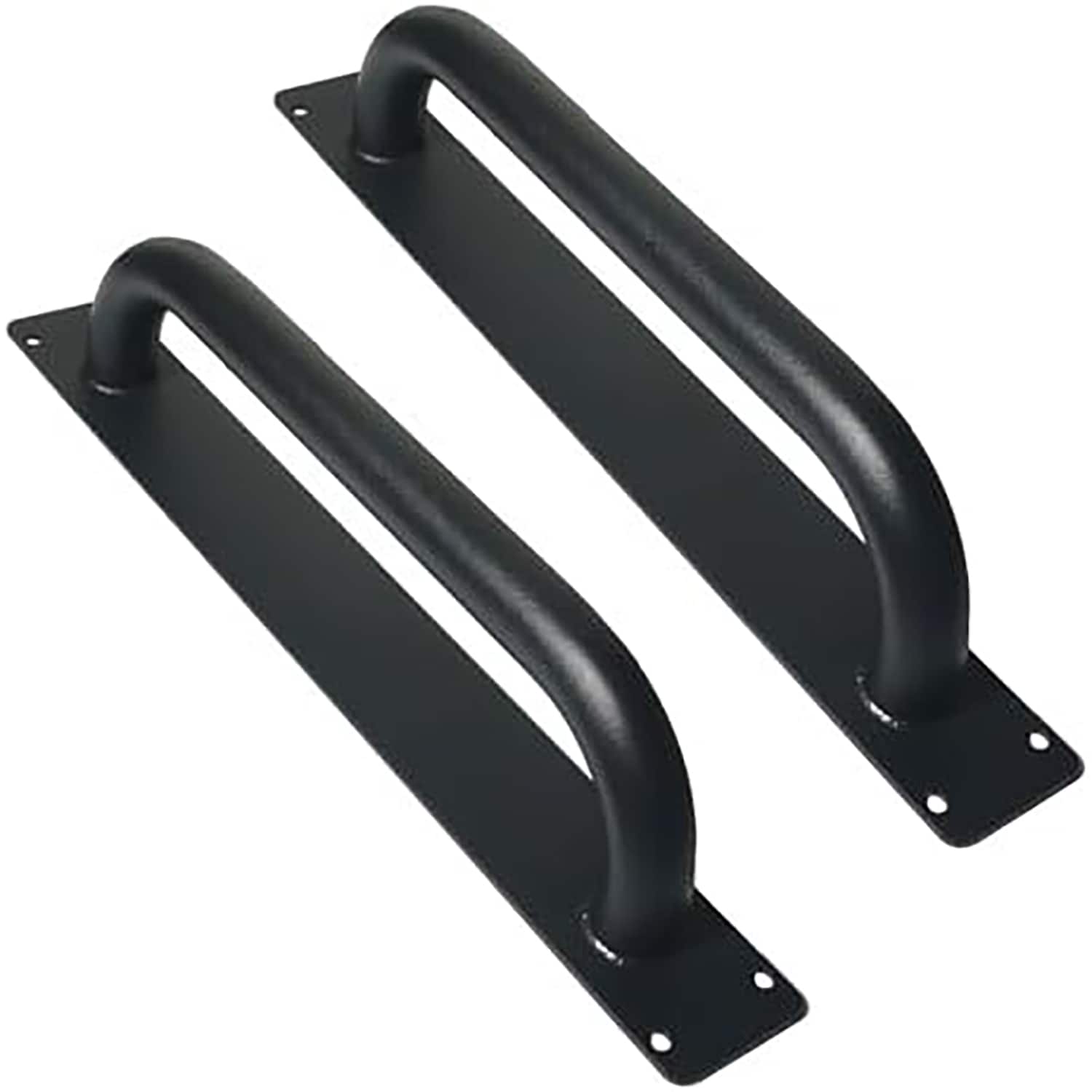 Etokfoks  2 Pack 12 Inch Heavy Duty Steel Barn Door Handles Black Metal Power Coated Modern Gate Pulls Outdoor Fence Garden Patio Interior