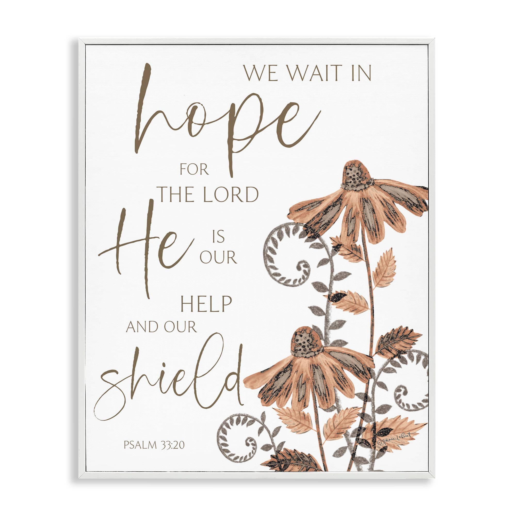 Stupell Industries BT-563-WFR-16X20 He Is Our Help and Shield White Framed Giclee Art By Annie LaPoint 16 x 20
