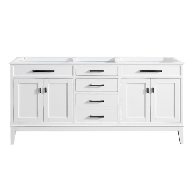 White Bathroom Vanity Cabinet, Double Vanity With Drawers Only