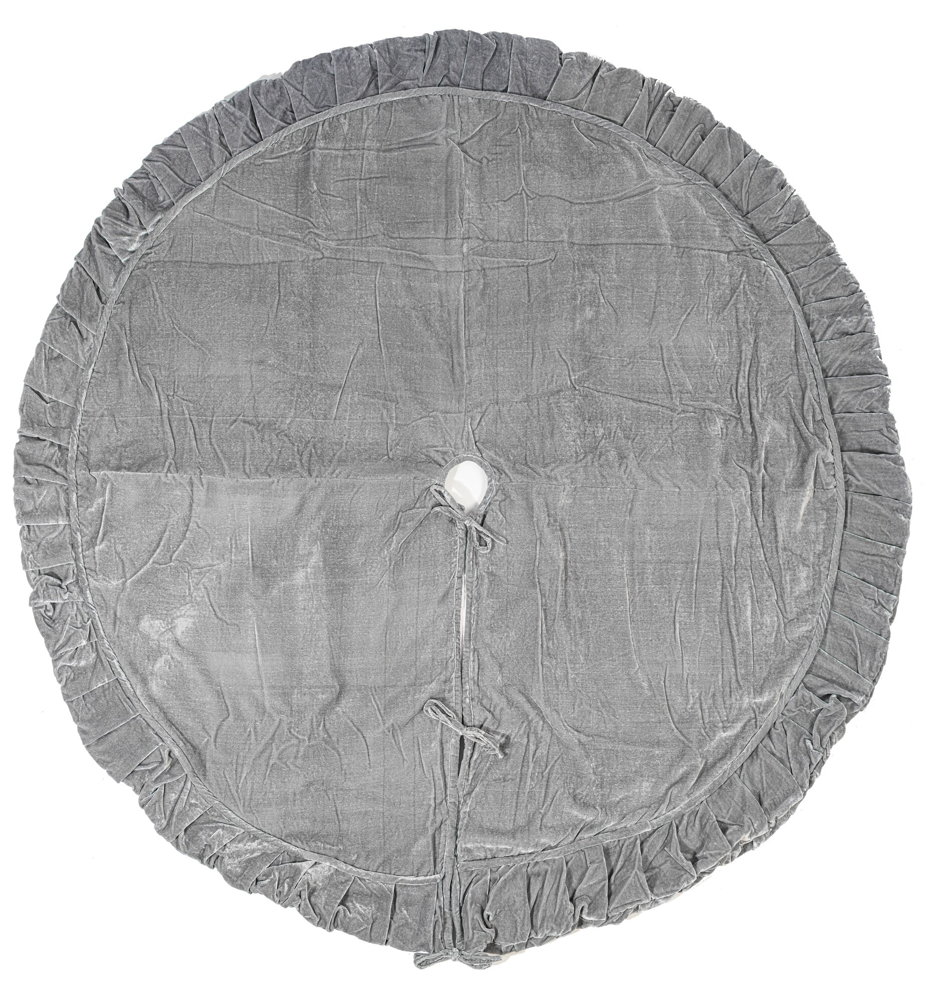 Vickerman Vickerman 84" Plush Silver Velvet Christmas Tree Skirt 84-in Silver Tree skirt