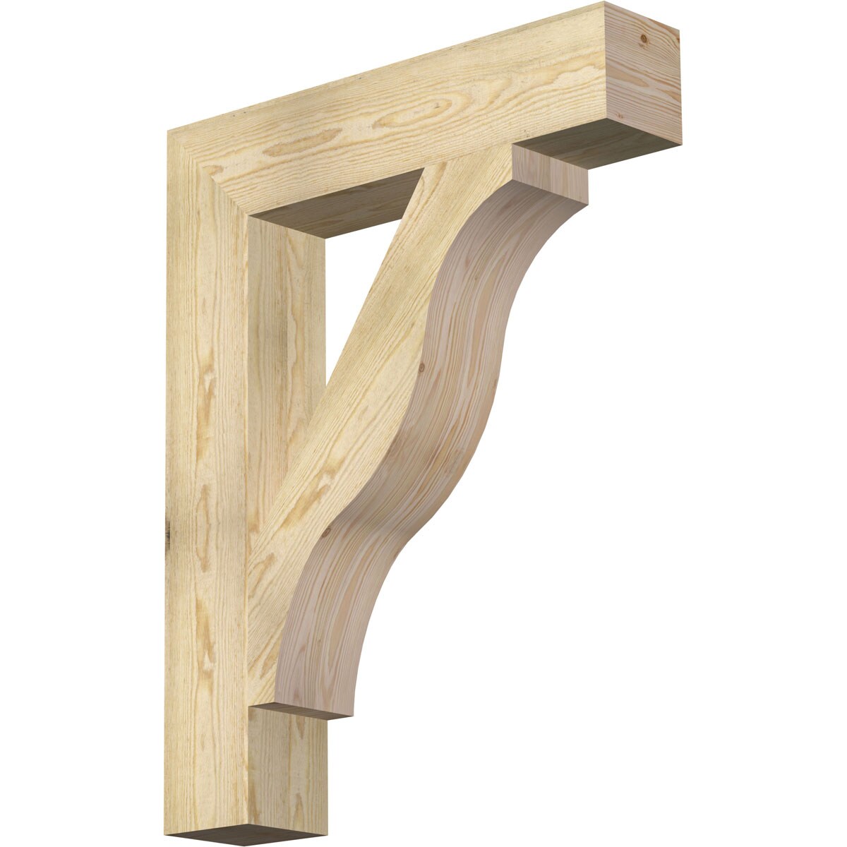 Ekena Millwork BKT06X30X38FST05RDF Funston Block Rough Sawn 6-in x 30-in x 38-in Douglas fir Brown Wood Standard bracket