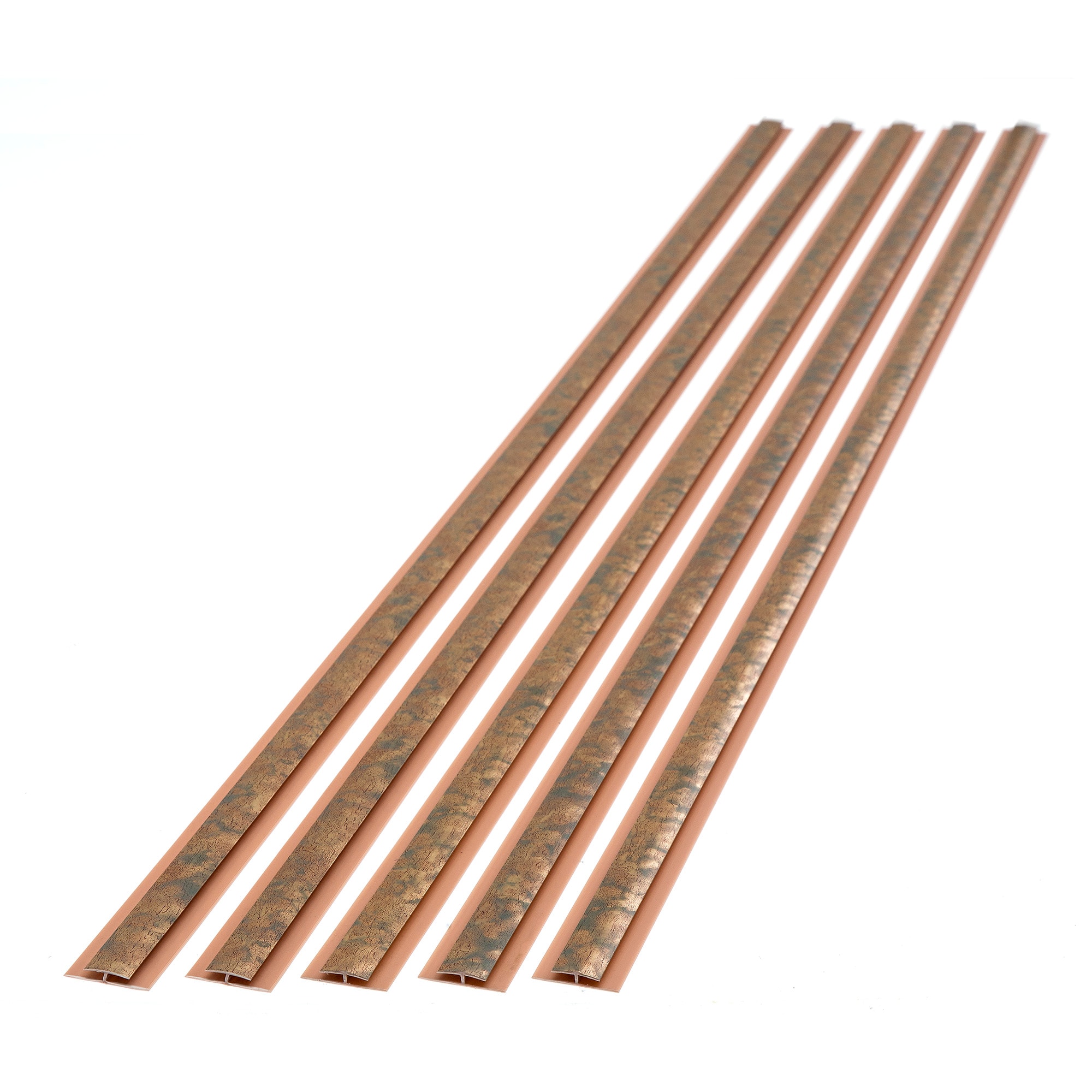 Fasade 14819 Divider Trim 0.25-in W x 47-in L Cracked Copper PVC T-shape Tile Edge Trim