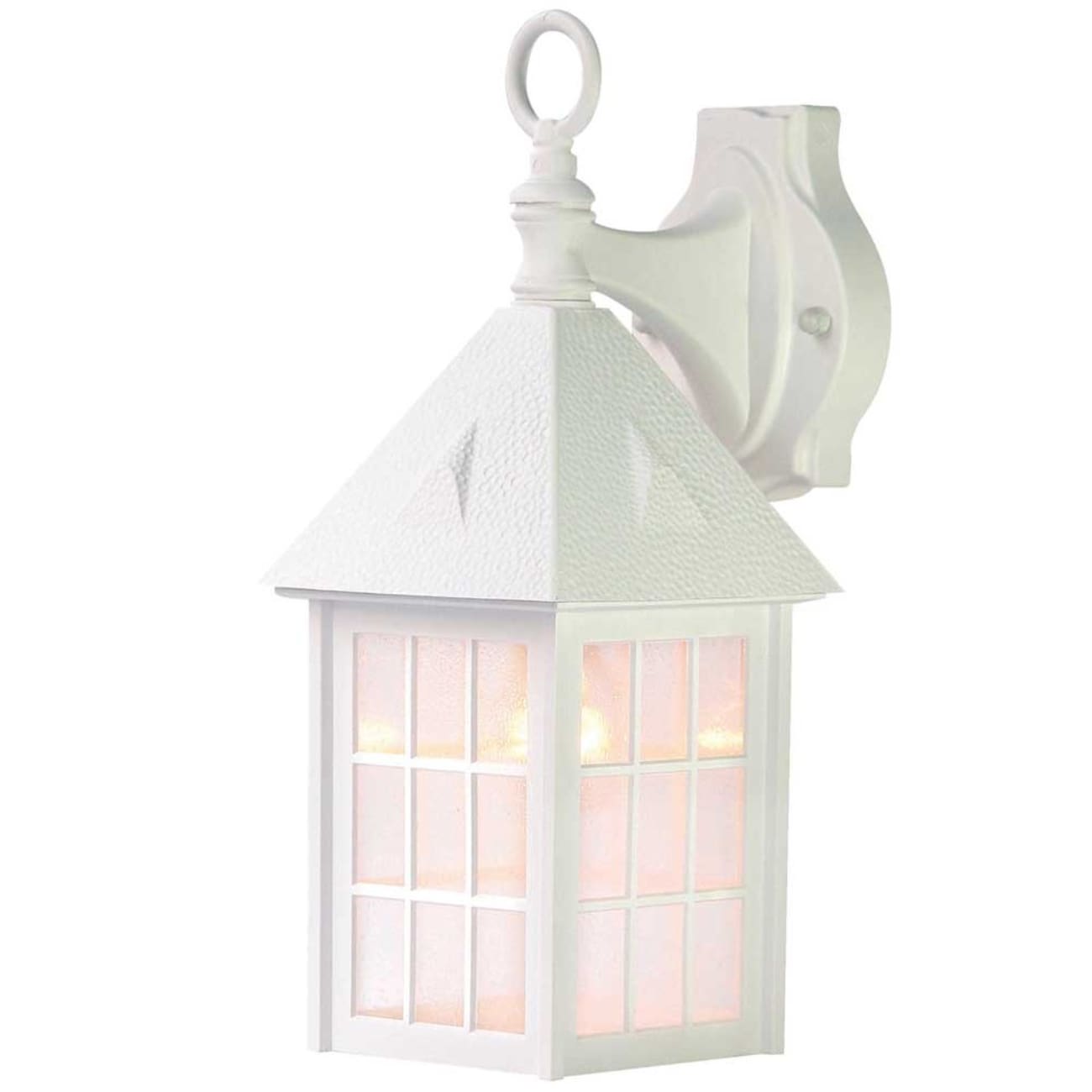 HomeRoots 4000398622 1 -Light 16-in H White Hardwired Outdoor Wall Light
