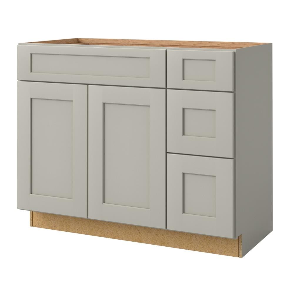 allen + roth 56342ST Stonewall 42-in Stone Bathroom Vanity Base Cabinet without Top