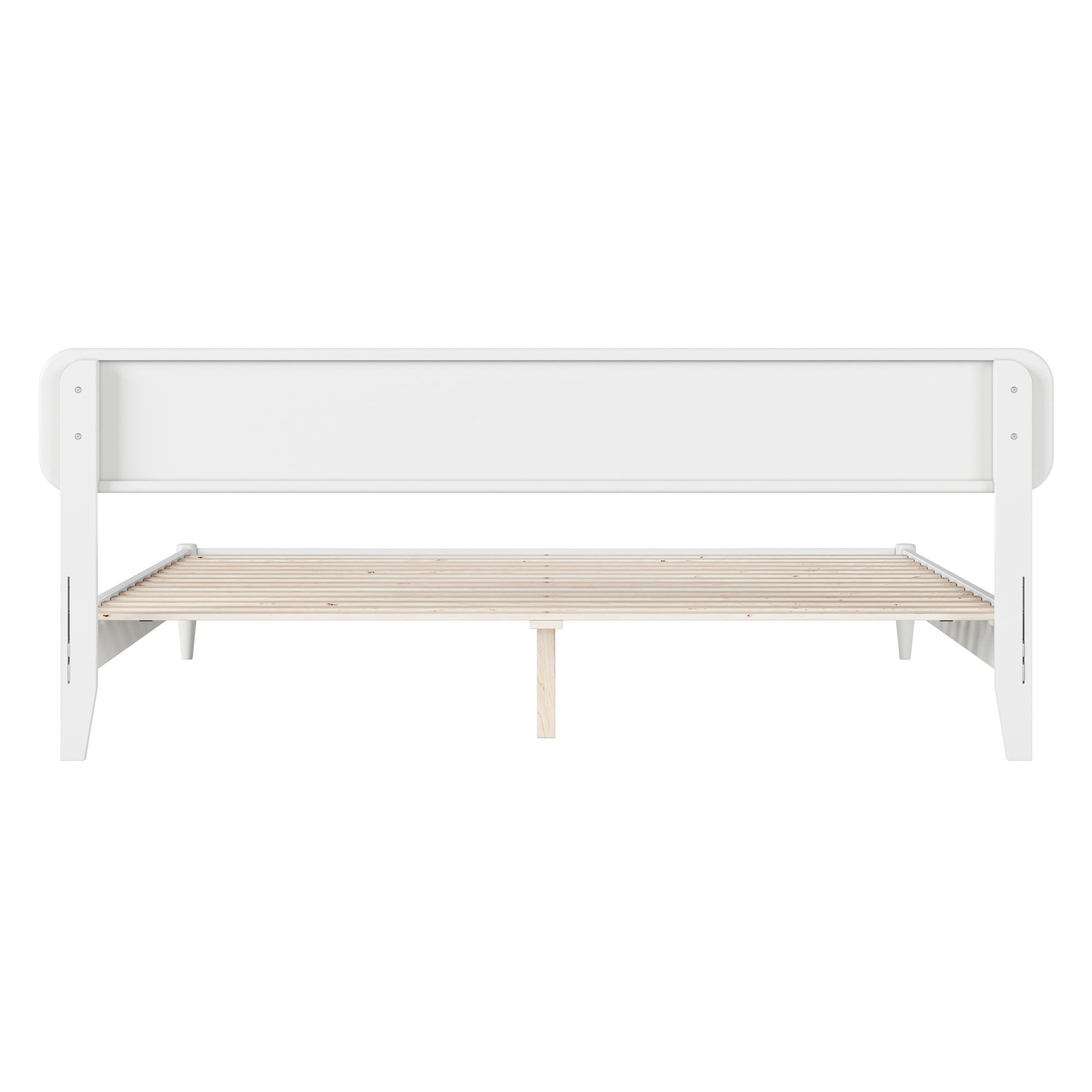 Florence White King Solid Wood Low Profile Platform Bed