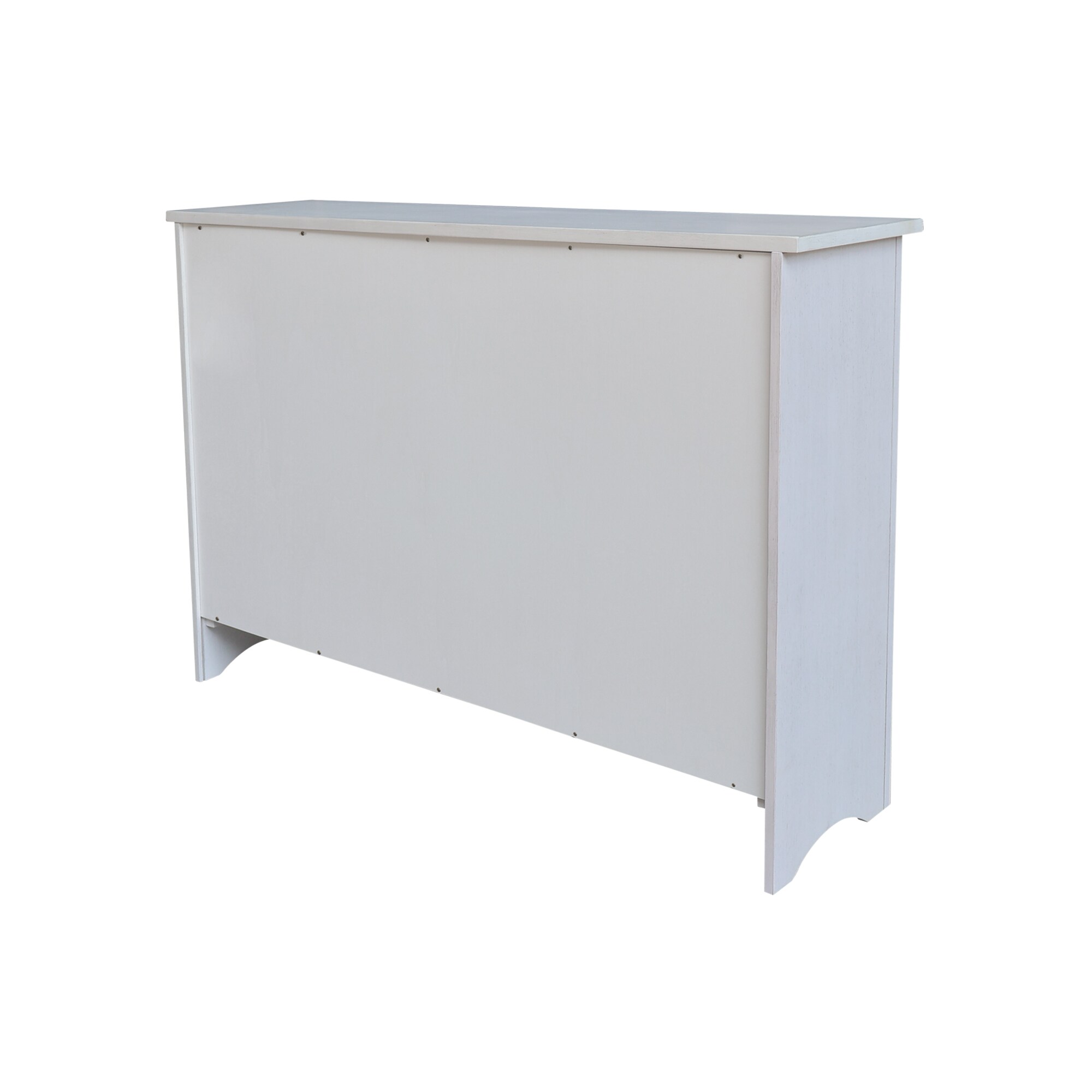Chalk White Solid Wood Hall Storage Cabinet with Adjustable Shelves