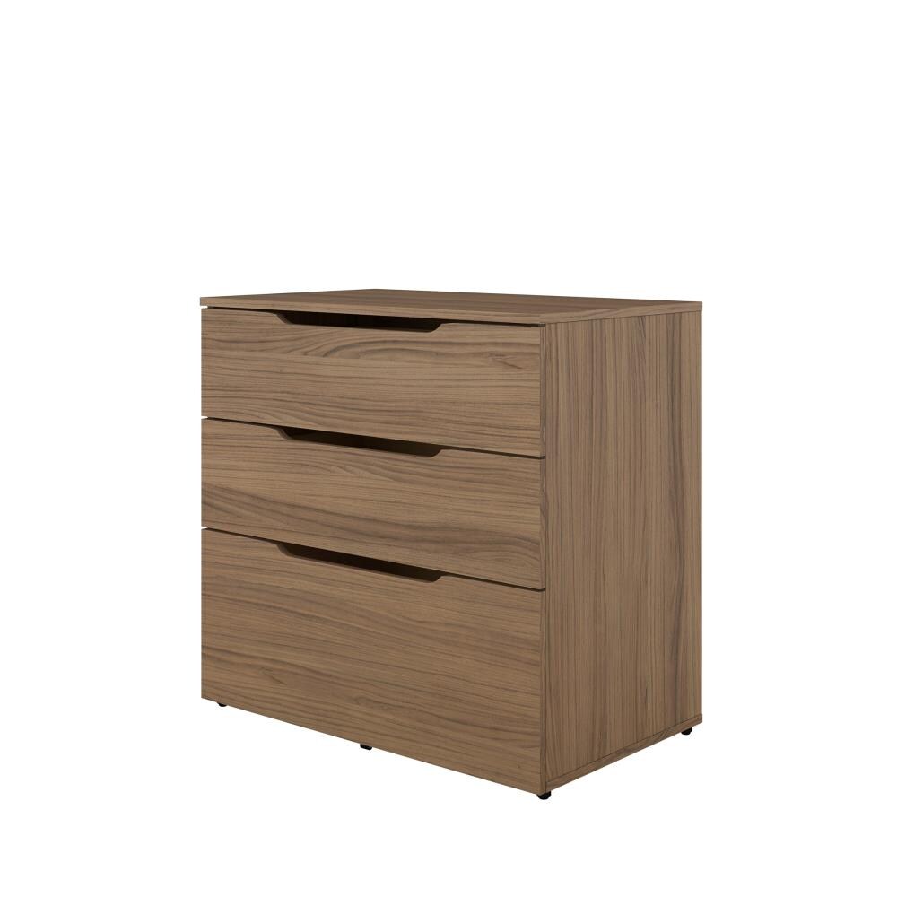 Nexera 600362  600362 Arobas 3-Drawer Storage and Filing Cabinet, Nutmeg