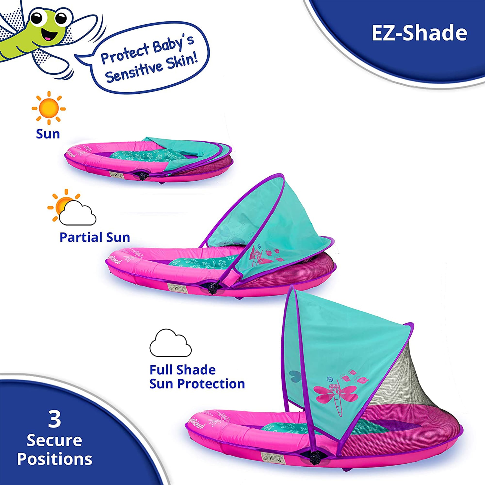 SwimSchool 36-in x 36-in 1-Seat Multicolor Infant Float at