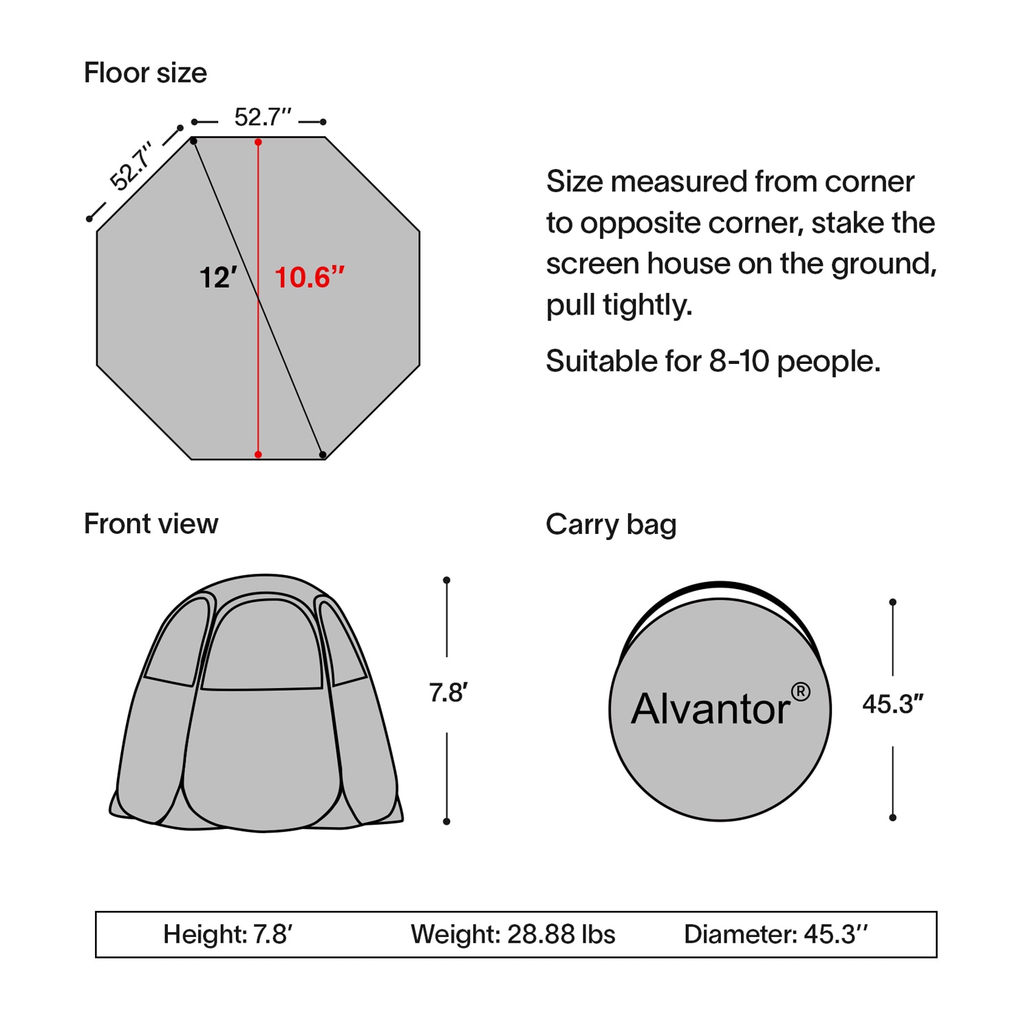 Beige 12' x 12' Fiberglass Pop-Up Vendor Tent